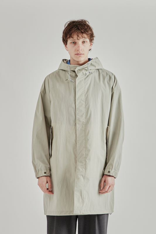 Still by Hand SS26 Hooded Nylon Coat Ice Grey2208