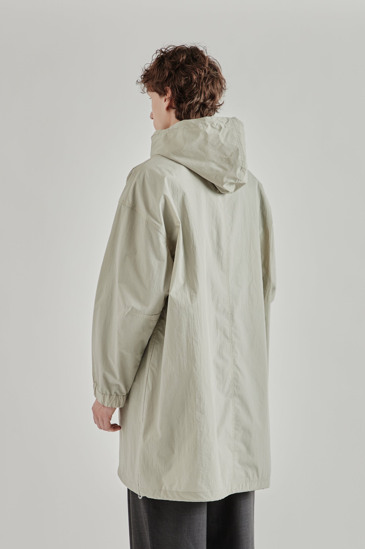 Still by Hand SS26 Hooded Nylon Coat Ice Grey2215