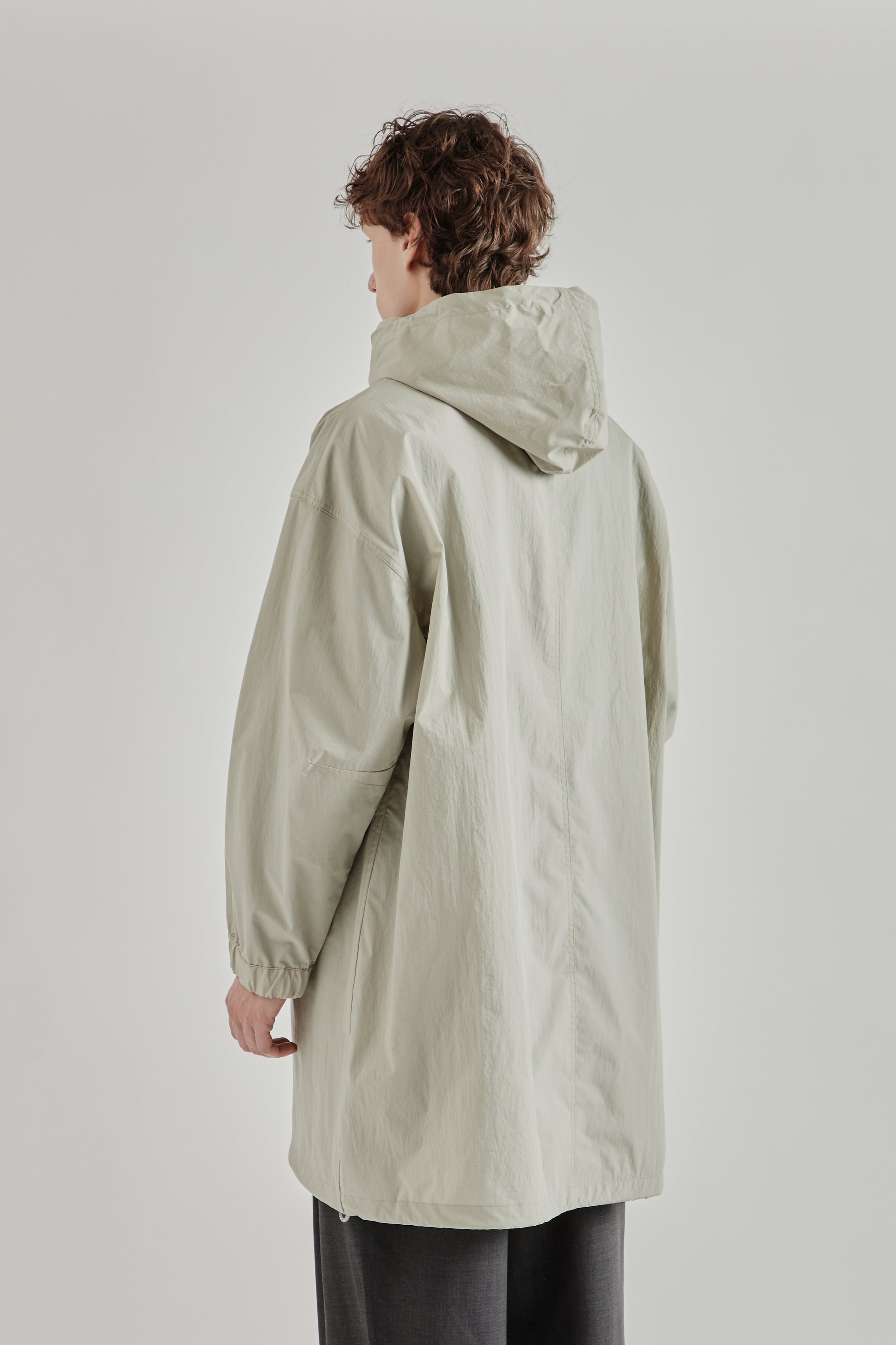Still by Hand SS26 Hooded Nylon Coat Ice Grey2215