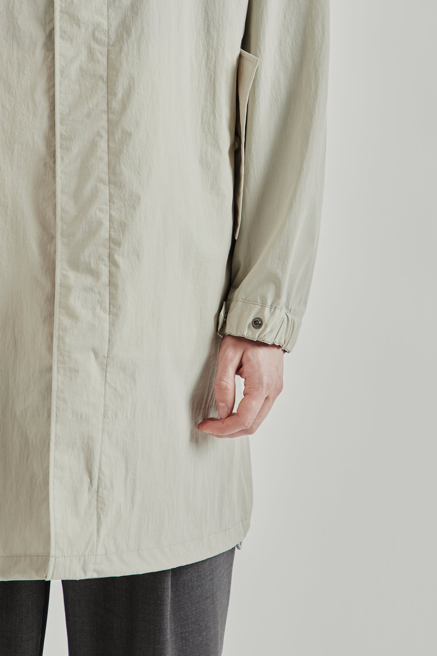 Still by Hand SS26 Hooded Nylon Coat Ice Grey2222