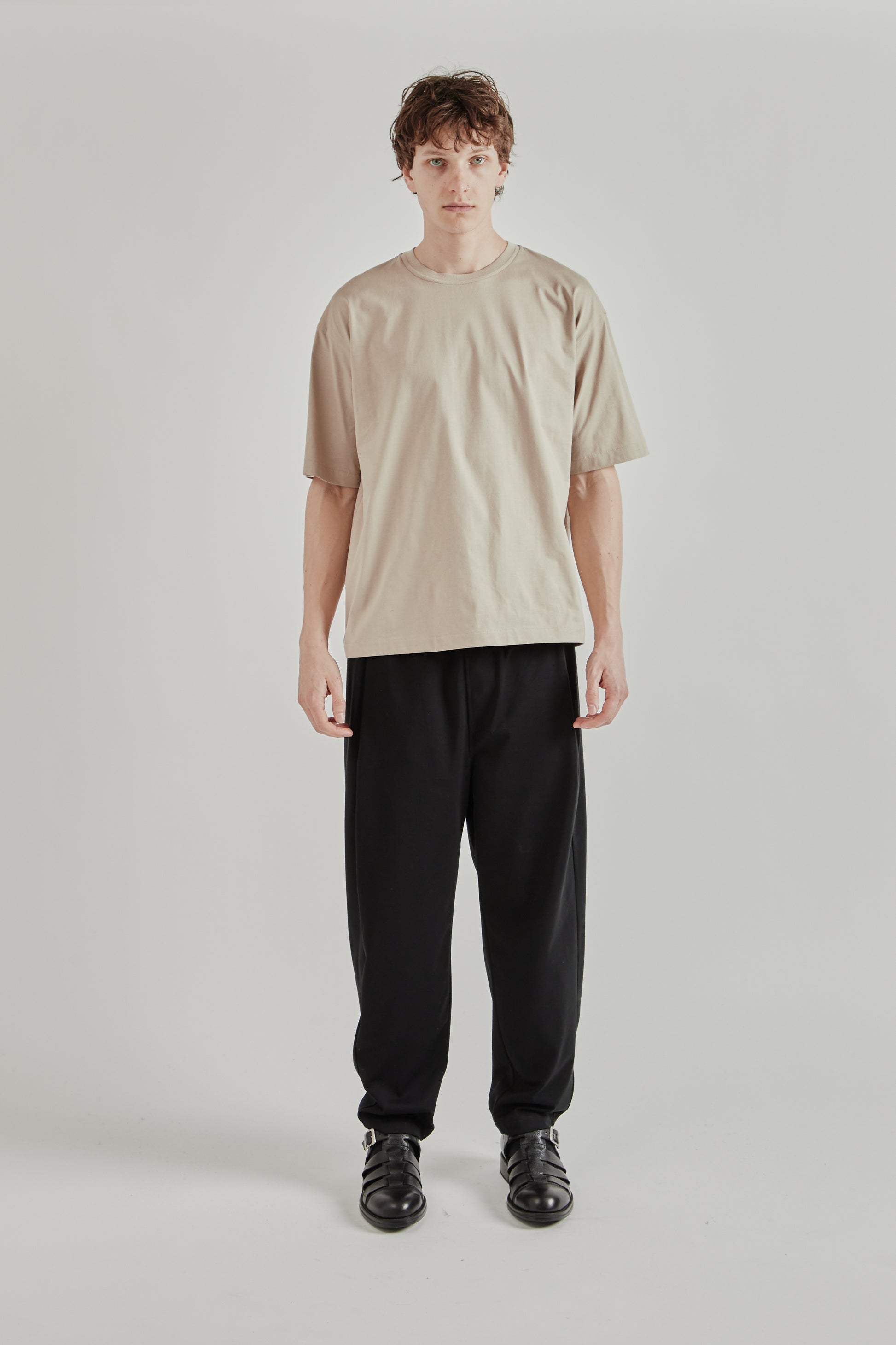 Still by Hand SS26 Knitted Rib T-Shirt Sand Beige2299