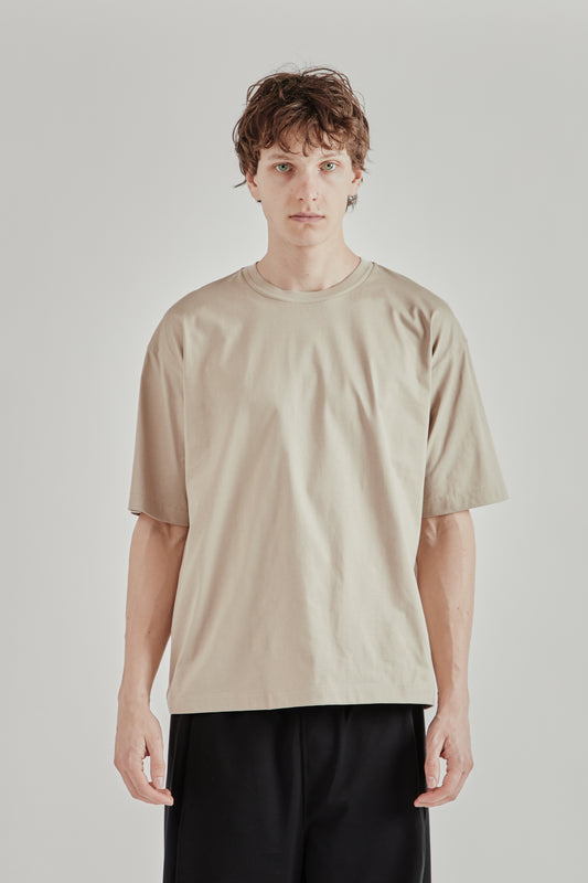 Still by Hand SS26 Knitted Rib T-Shirt Sand Beige2301