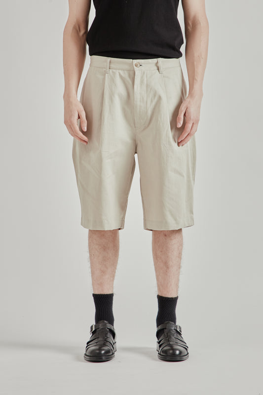 Still by Hand SS26 Linen Mixed Wide Shorts Taupe2378