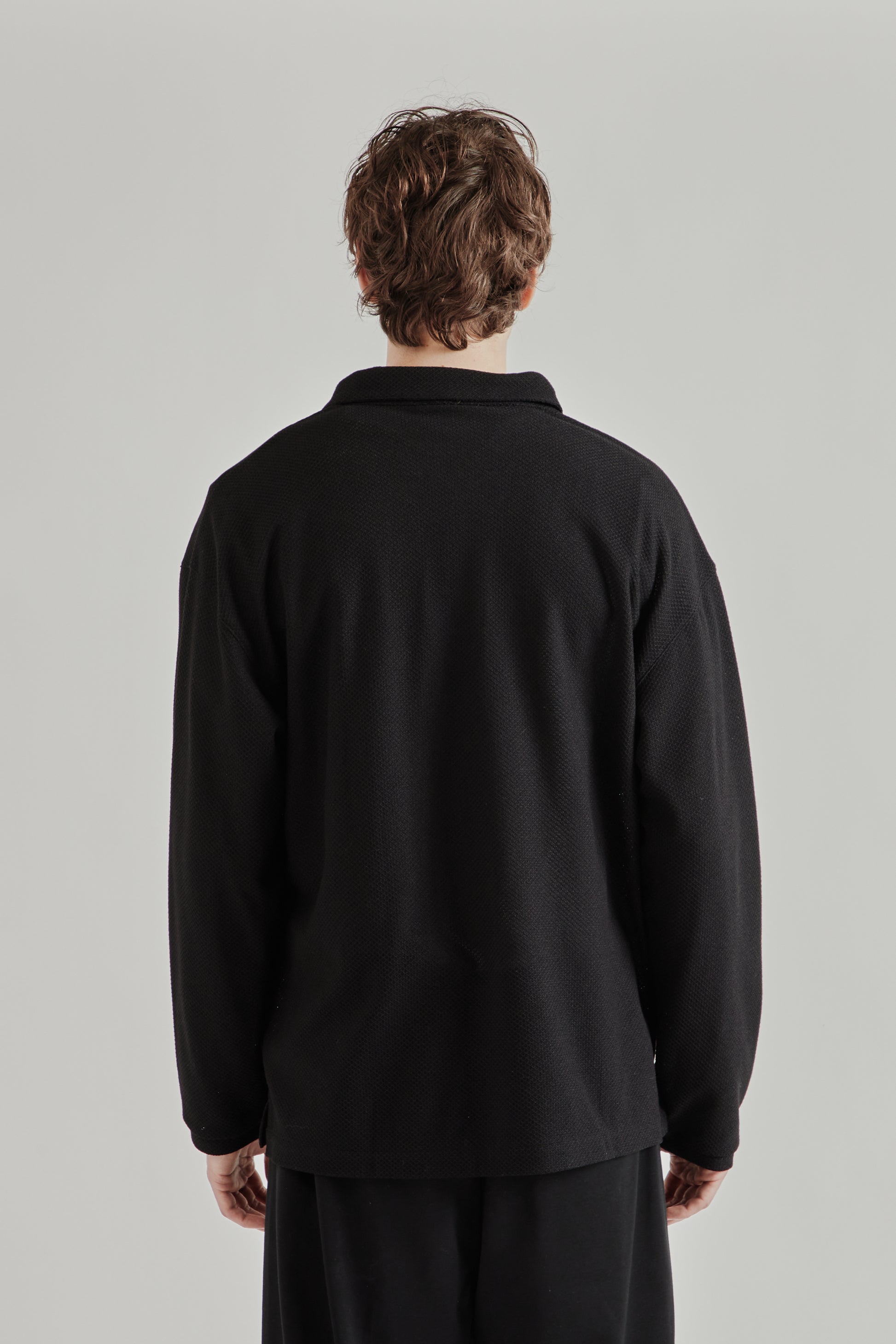 Still by Hand SS26 Moss Stitch Skipper Shirt Black2283