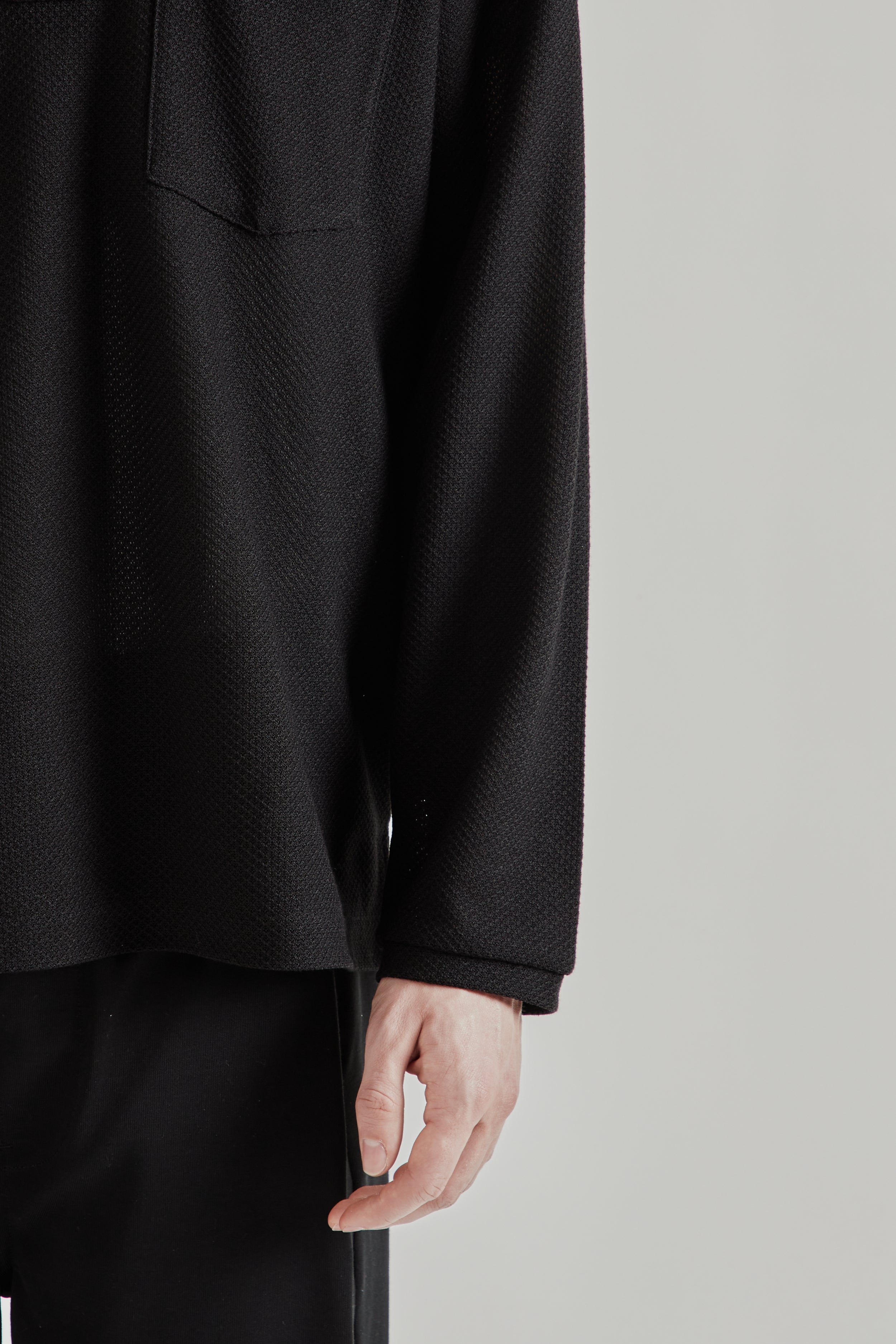 Still by Hand Moss Stitch Skipper Shirt - Black | Wallace