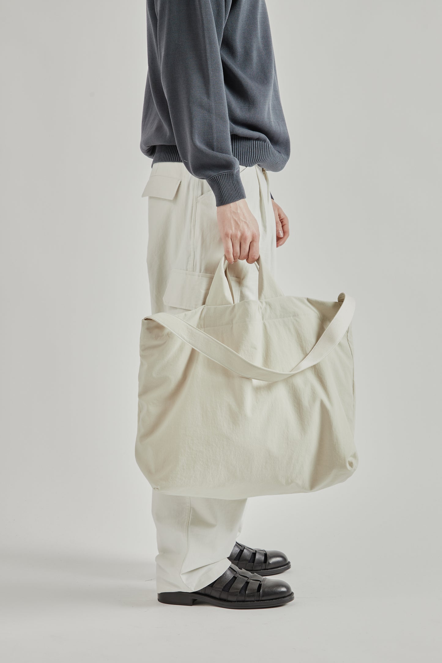 Still by Hand SS26 Nylon Ox Two-Way Bag Ecru2633