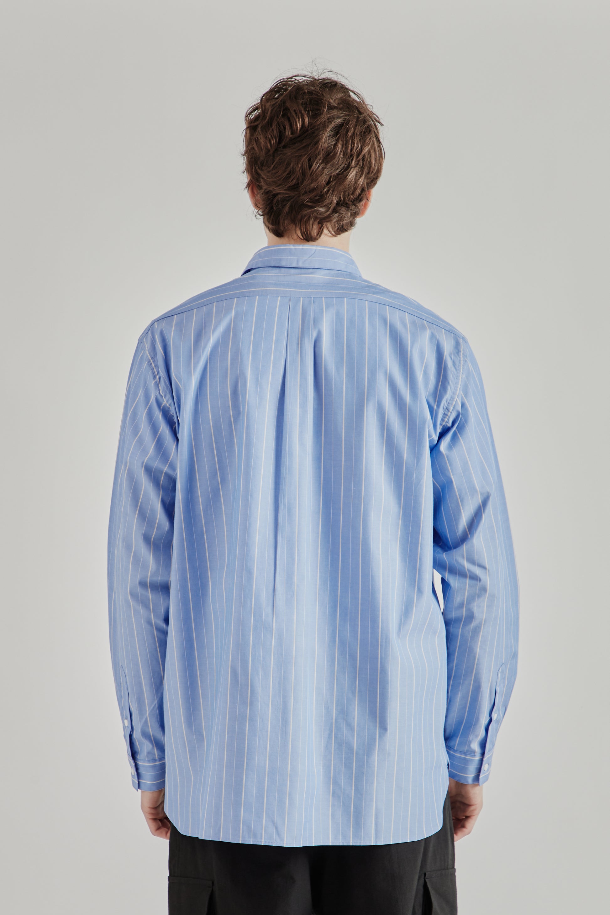 Still by Hand SS26 Regular Collar Shirt Blue Stripe2493