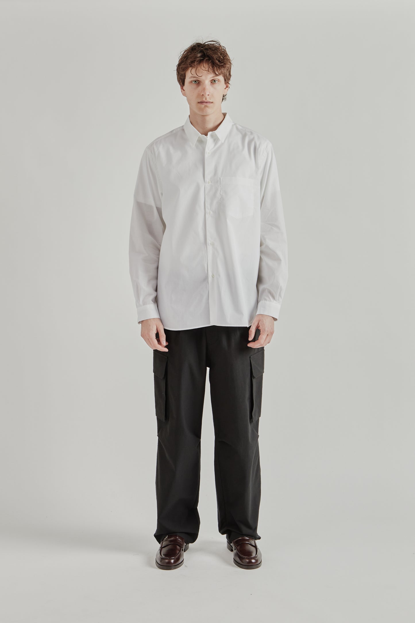Still by Hand SS26 Regular Collar Shirt White-Shirt 2455