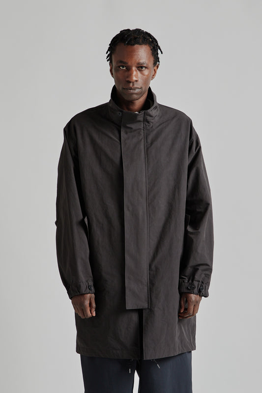 Still by Hand Stand Collar Coat Ink Black 2