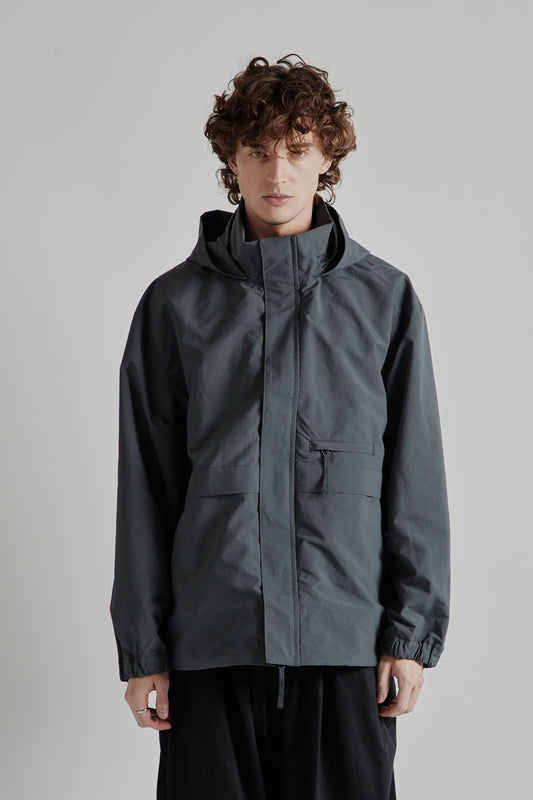 Stand Collar Field Jacket - Blue Gray