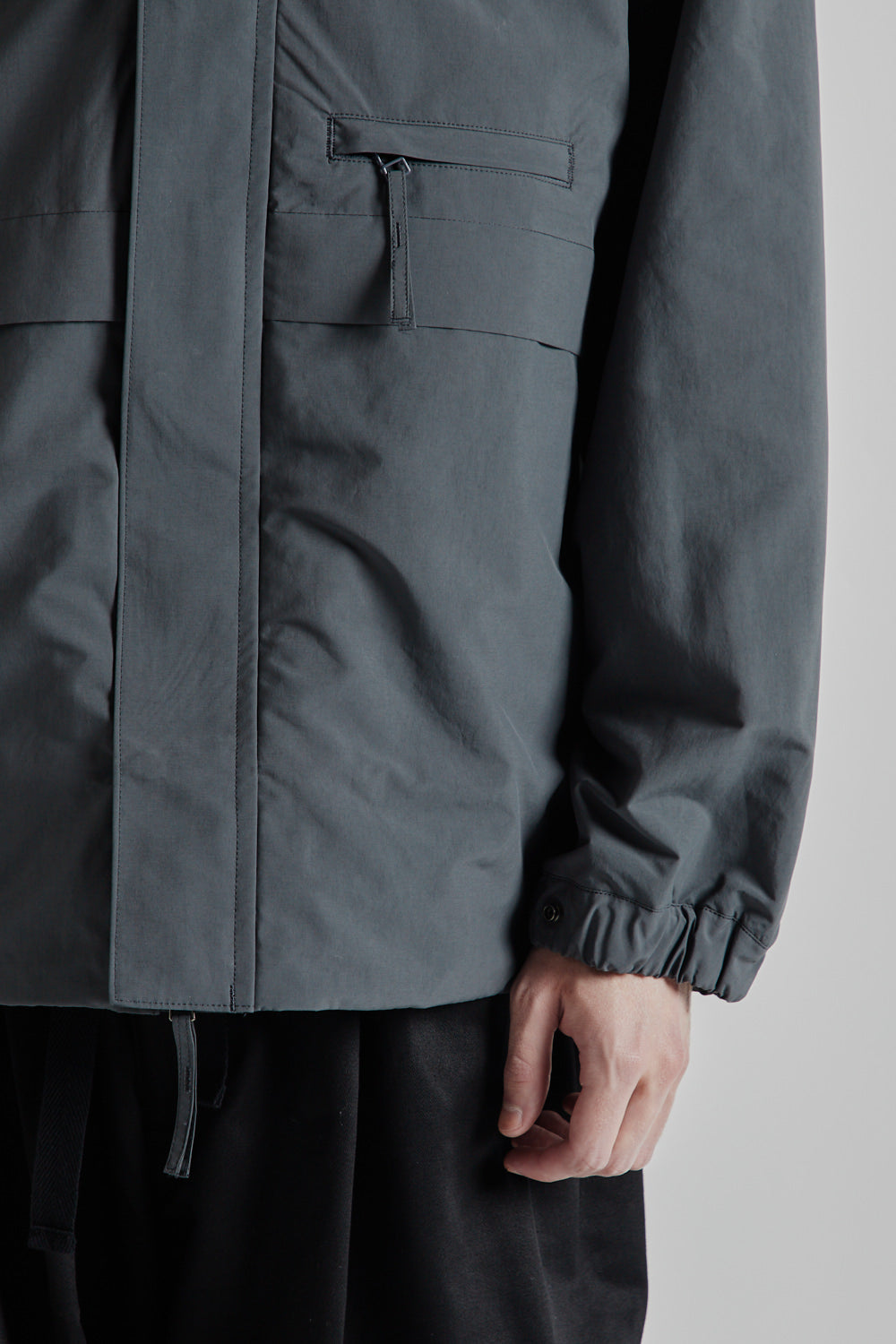 Stand Collar Field Jacket - Blue Gray