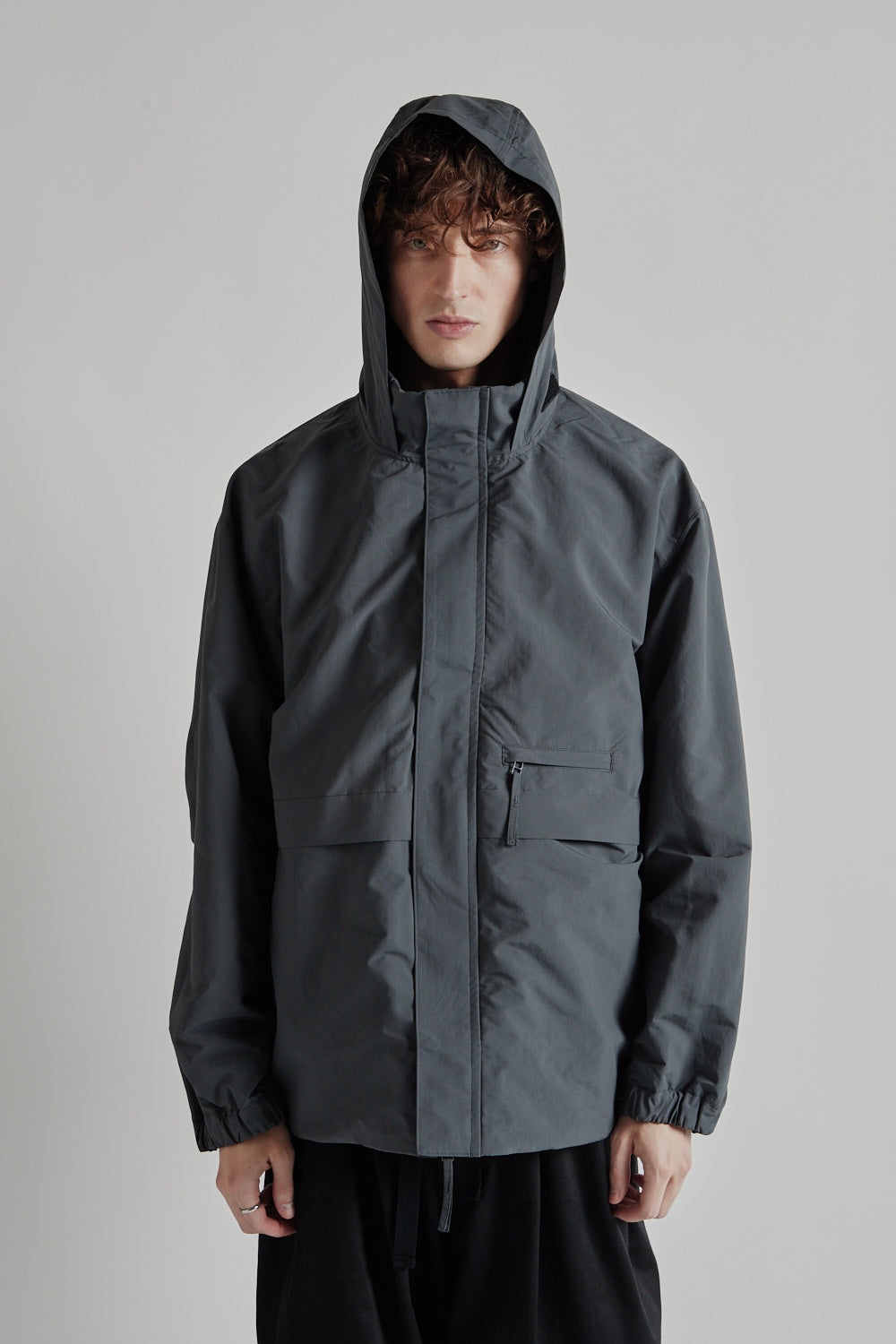 Stand Collar Field Jacket - Blue Gray