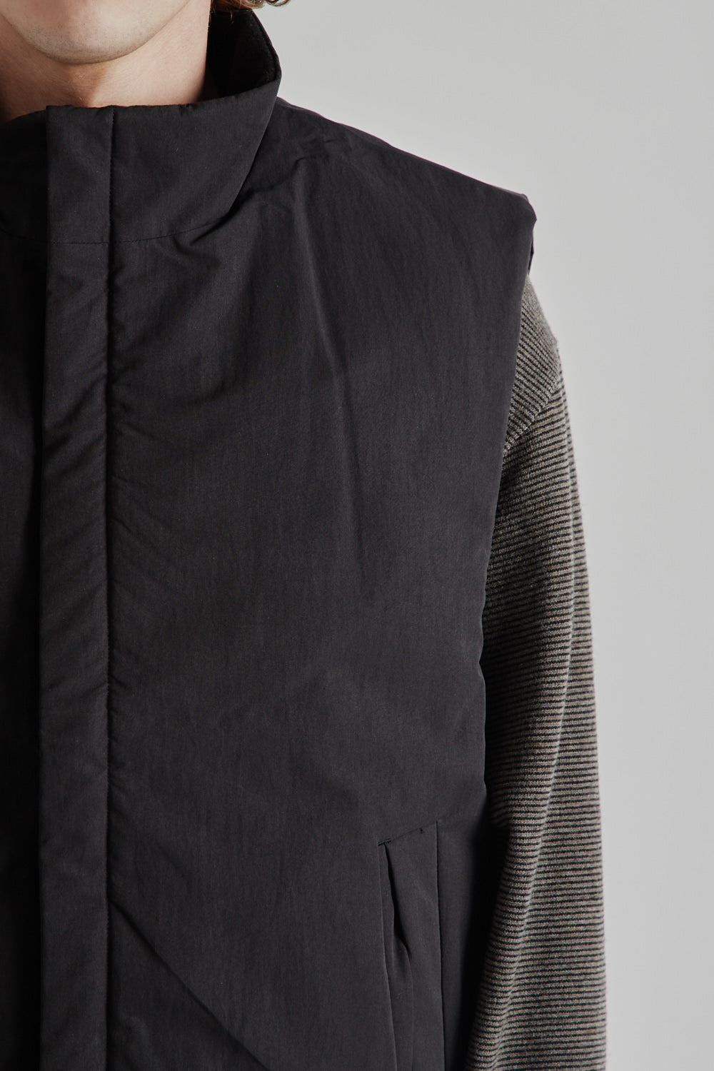Still by Hand Stand Collar Padded Vest - Ink Black | Wallace Still by Hand Stand Collar Padded Vest - Ink Black | Wallace