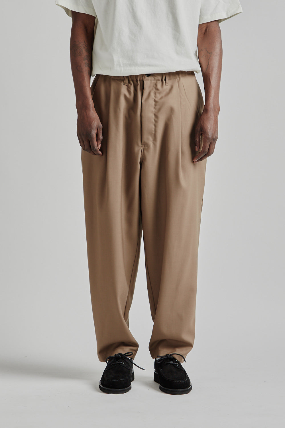 Still by Hand Summer Wool Wide Pants Dusty Brown 13