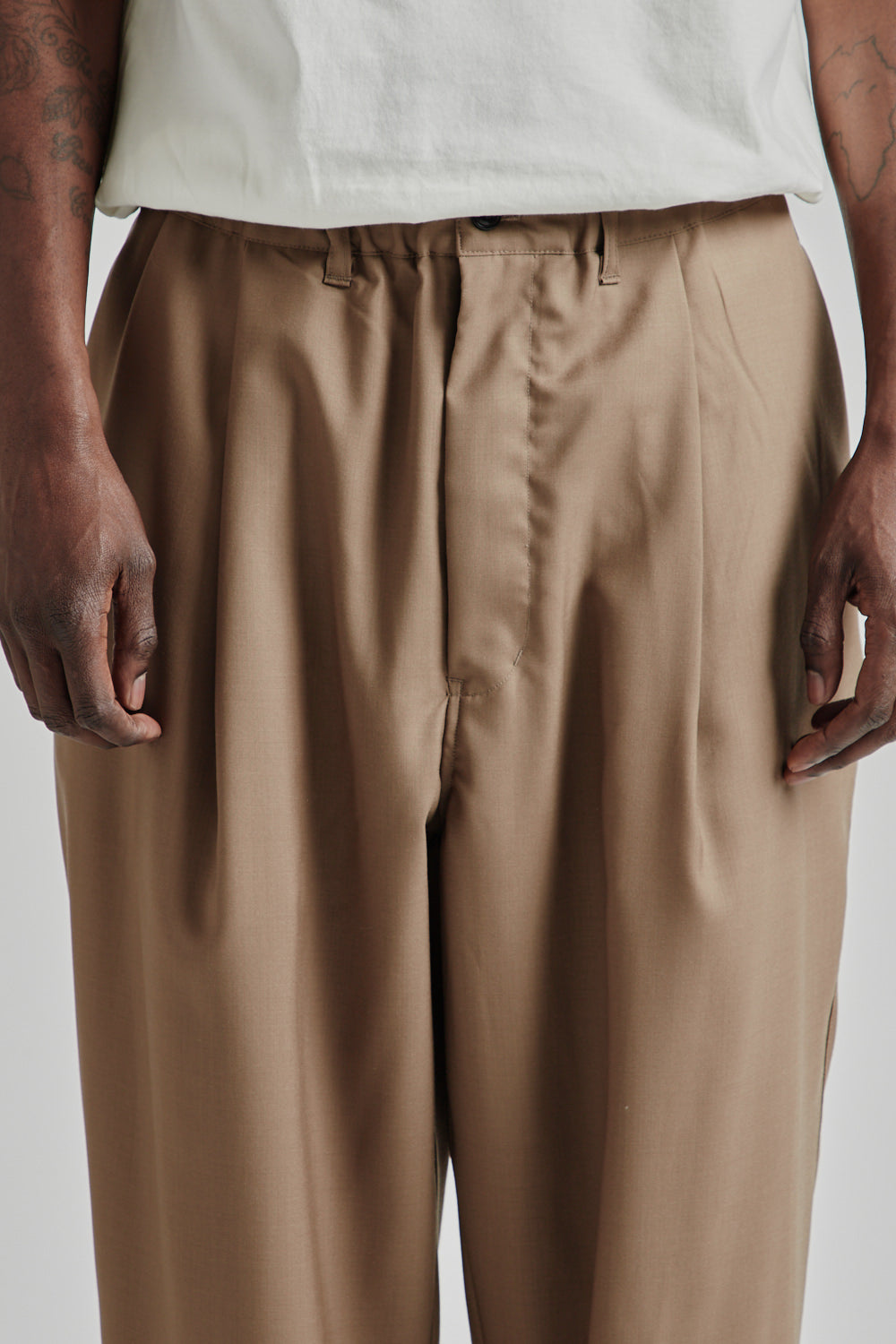 Still by Hand Summer Wool Wide Pants Dusty Brown 17