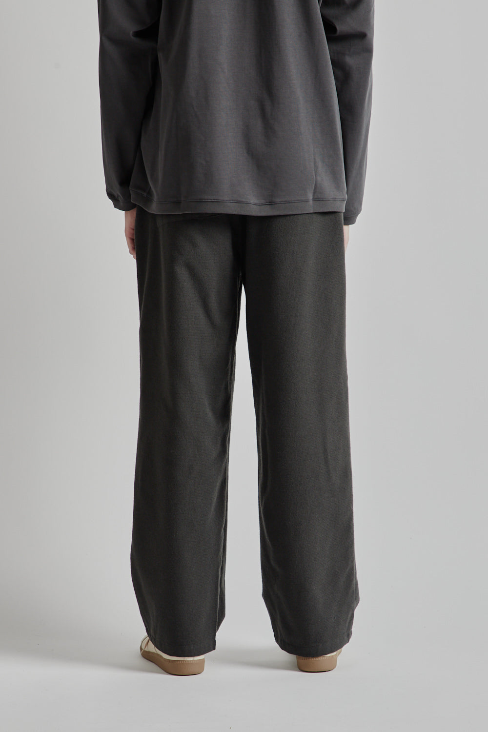 Wool Mix Easy Pants - Charcoal