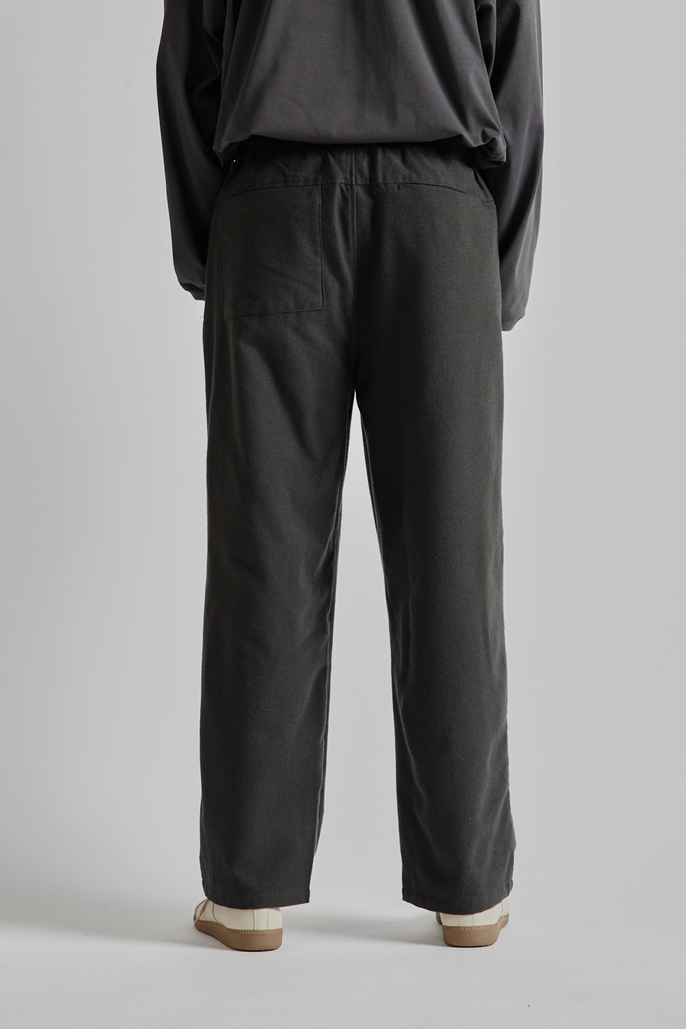 Wool Mix Easy Pants - Charcoal