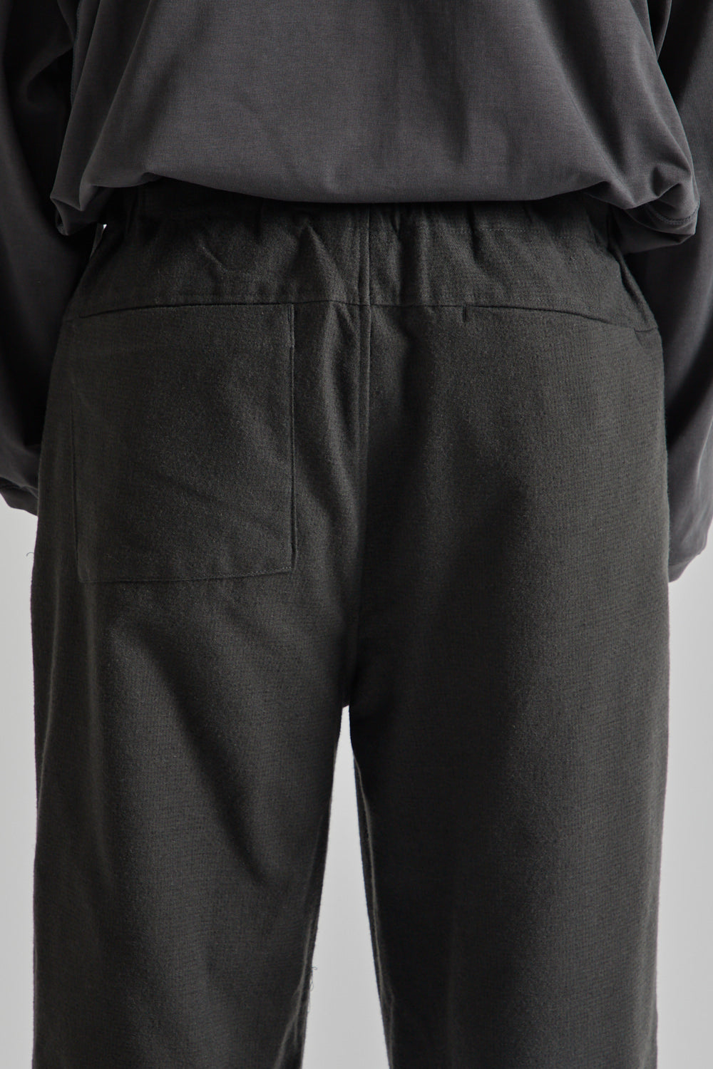 Wool Mix Easy Pants - Charcoal