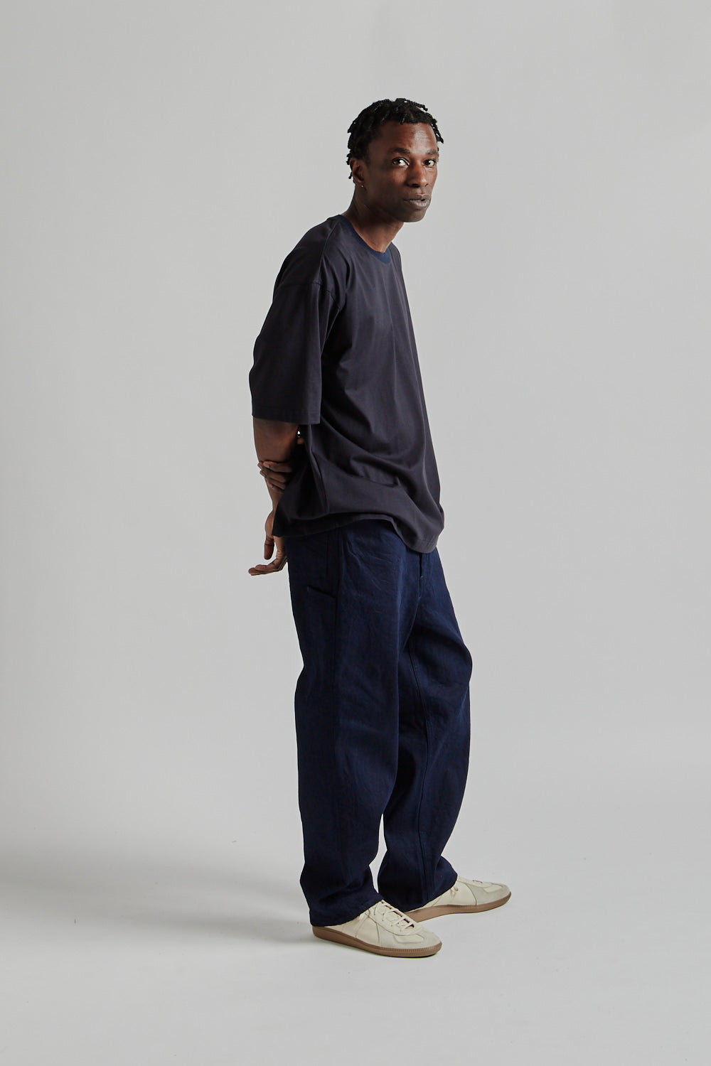 Still By Hand 11.5 oz Denim Straight Pants - Dark Navy | Wallace