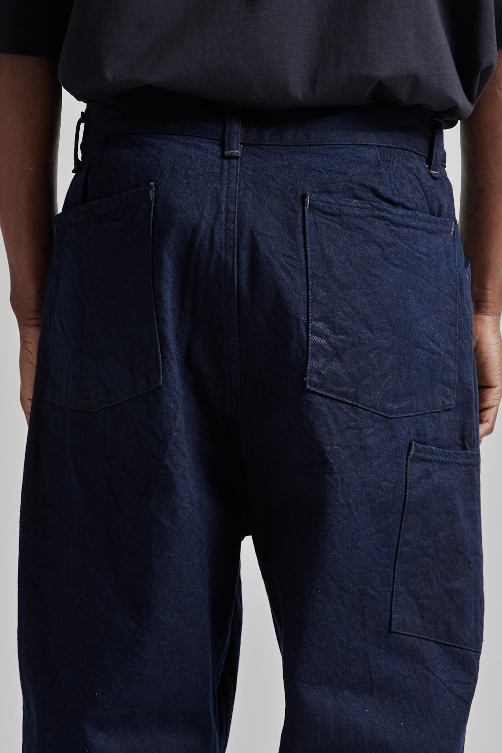 Still by hand ss25 11.5oz Denim Straight Pants Dark Navy 011
