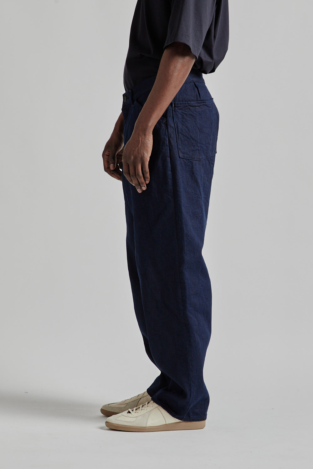 Still By Hand 11.5 oz Denim Straight Pants - Dark Navy | Wallace