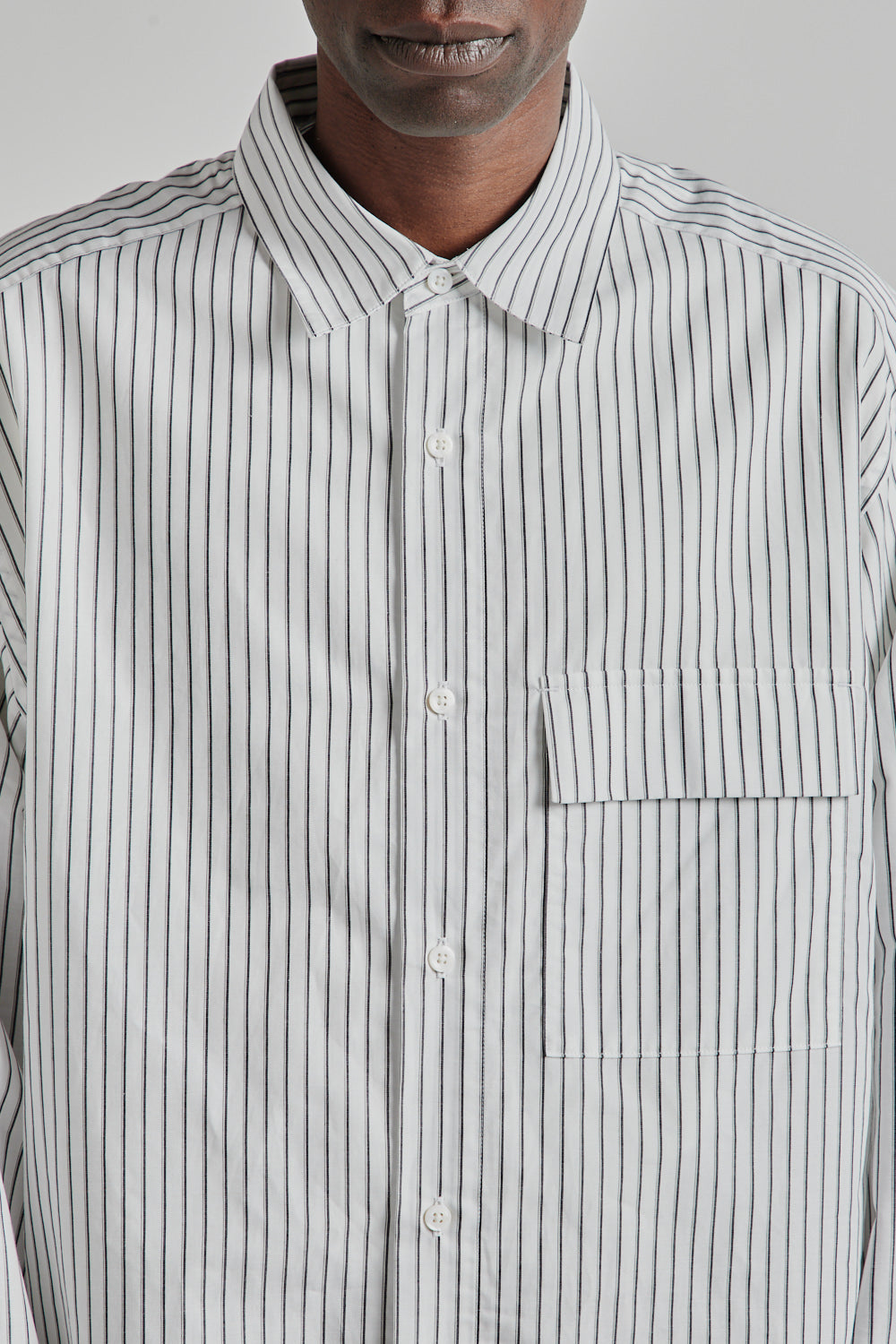 Still By Hand Oversized Shirt - White Stripe | Wallace