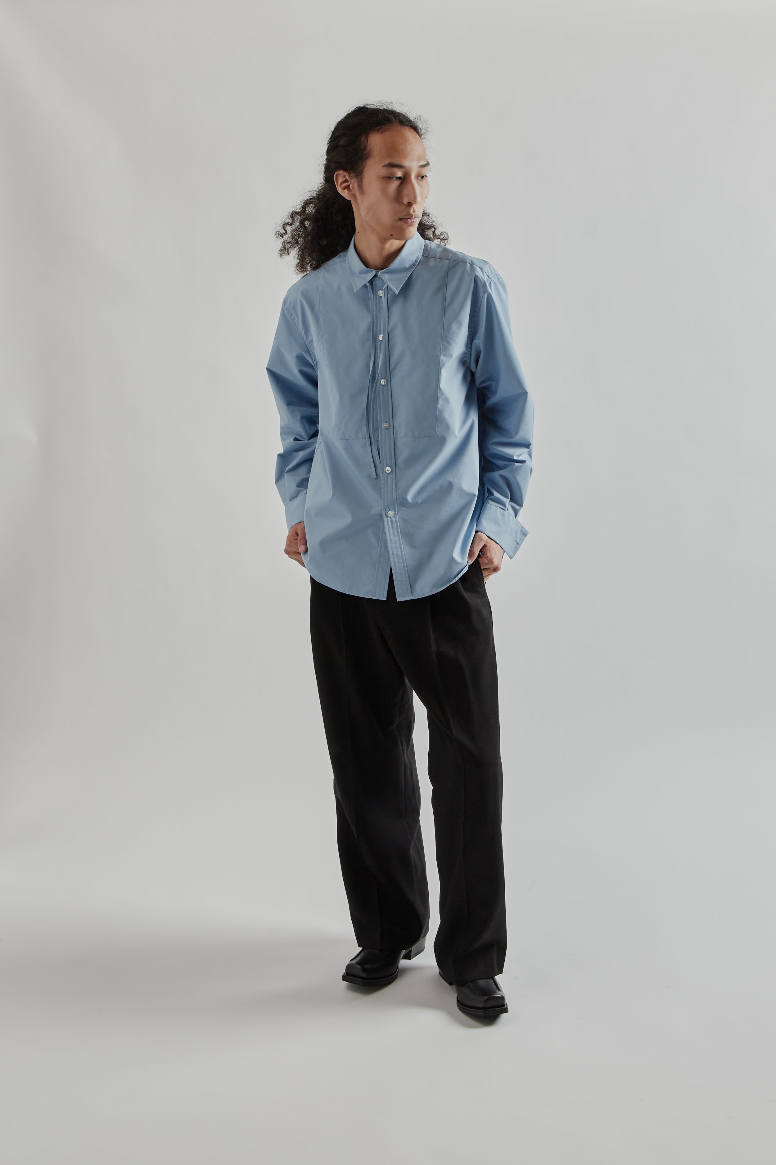 Sugarhill Ribbon Collar Shirt - Blue | Wallace Mercantile Shop