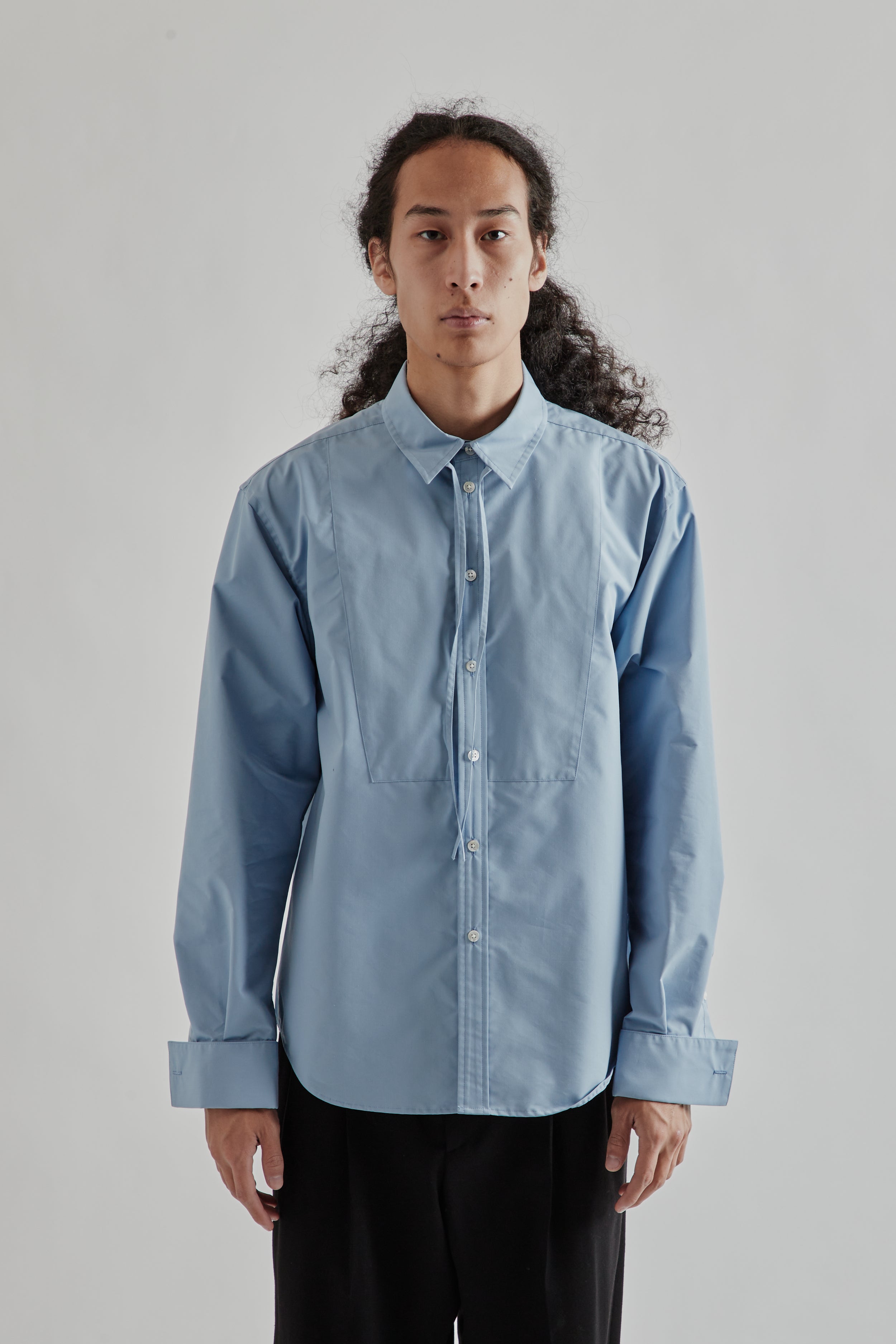 SUGARHILL Ribbon collar shirts シャツ Sugarhill Ribbon Collar Shirt - Blue | Wallace Mercantile Shop