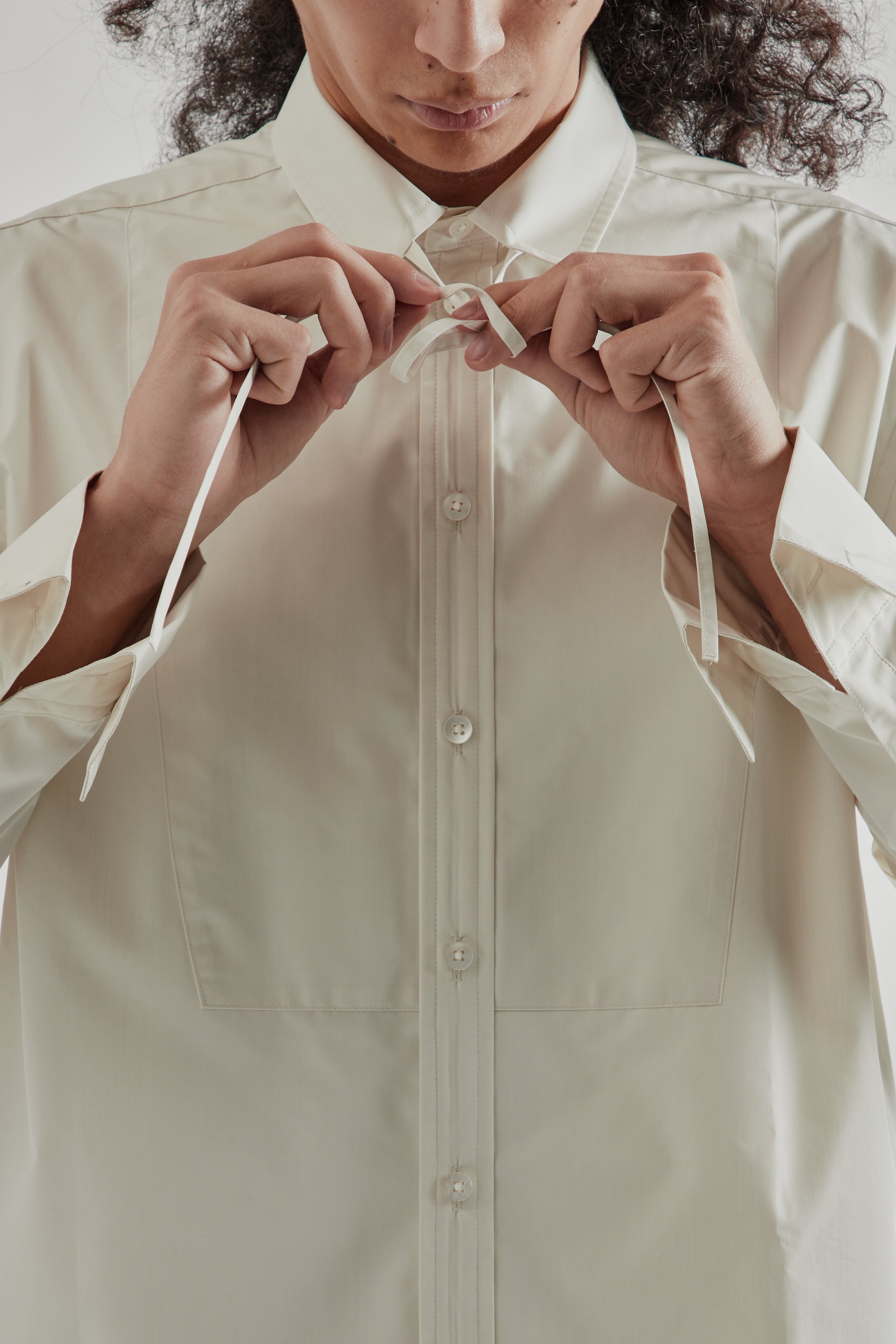 SUGARHILL Ribbon collar shirts シャツ Sugarhill Ribbon Collar Shirt - Ecru | Wallace Mercantile Shop