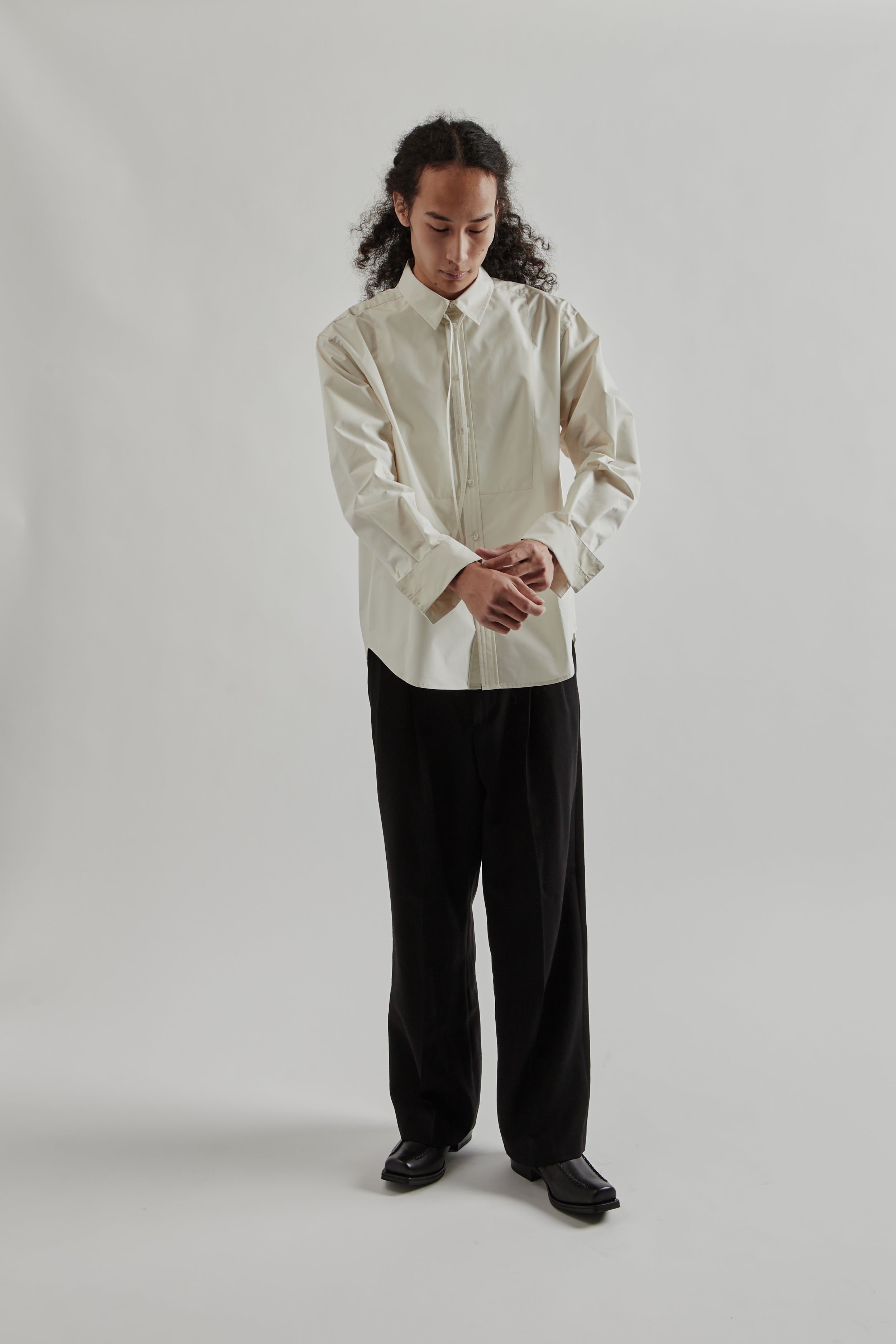 Sugarhill Ribbon Collar Shirt - Ecru | Wallace Mercantile Shop