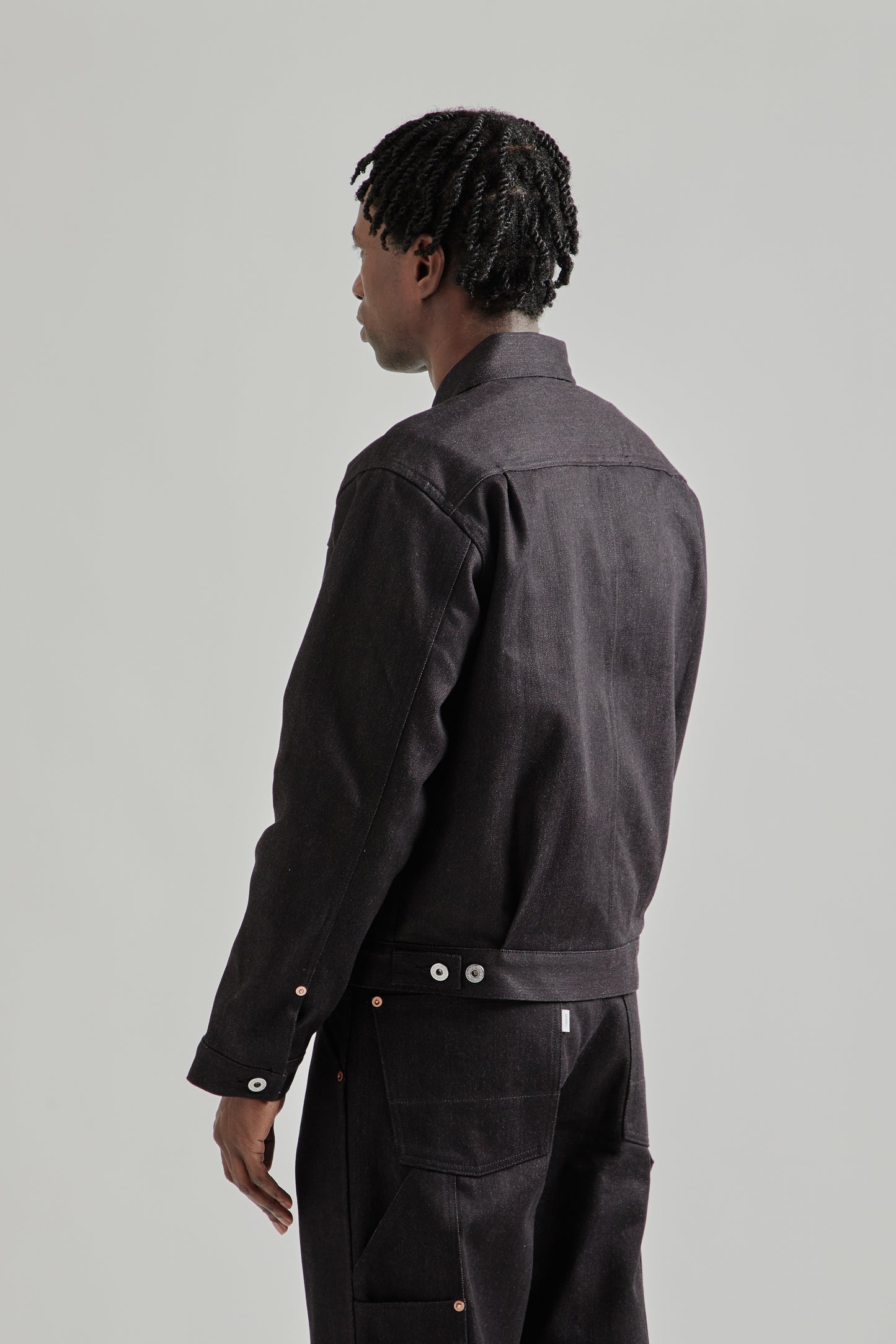 Twisted Heather Denim Jacket - Red/Black