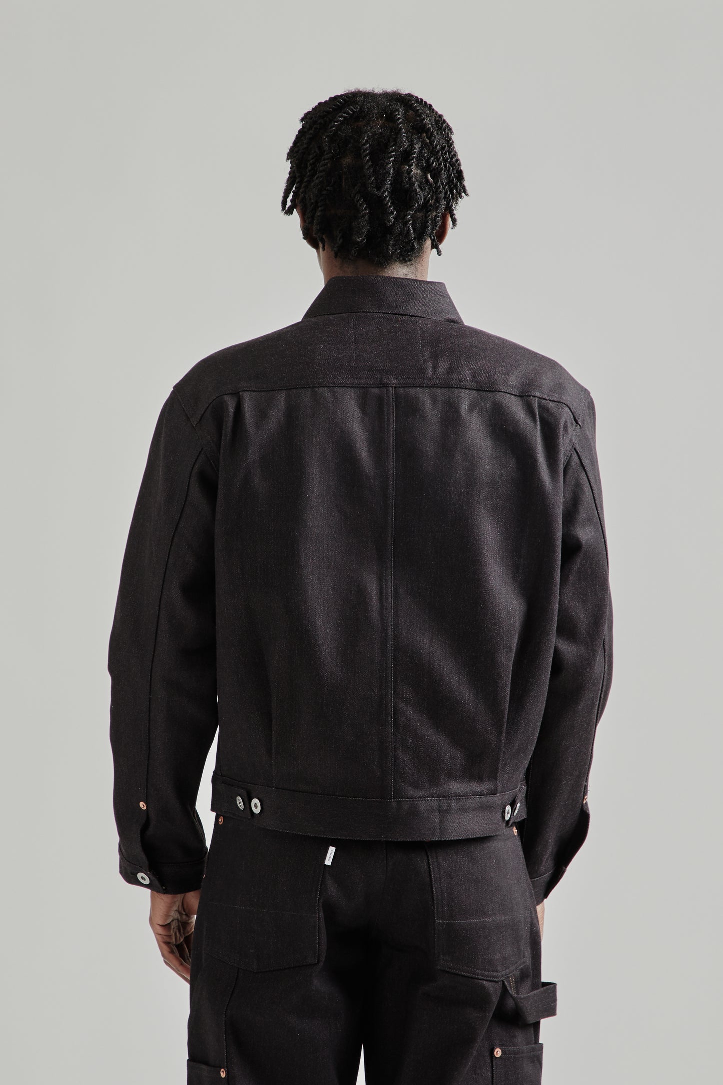 Twisted Heather Denim Jacket - Red/Black