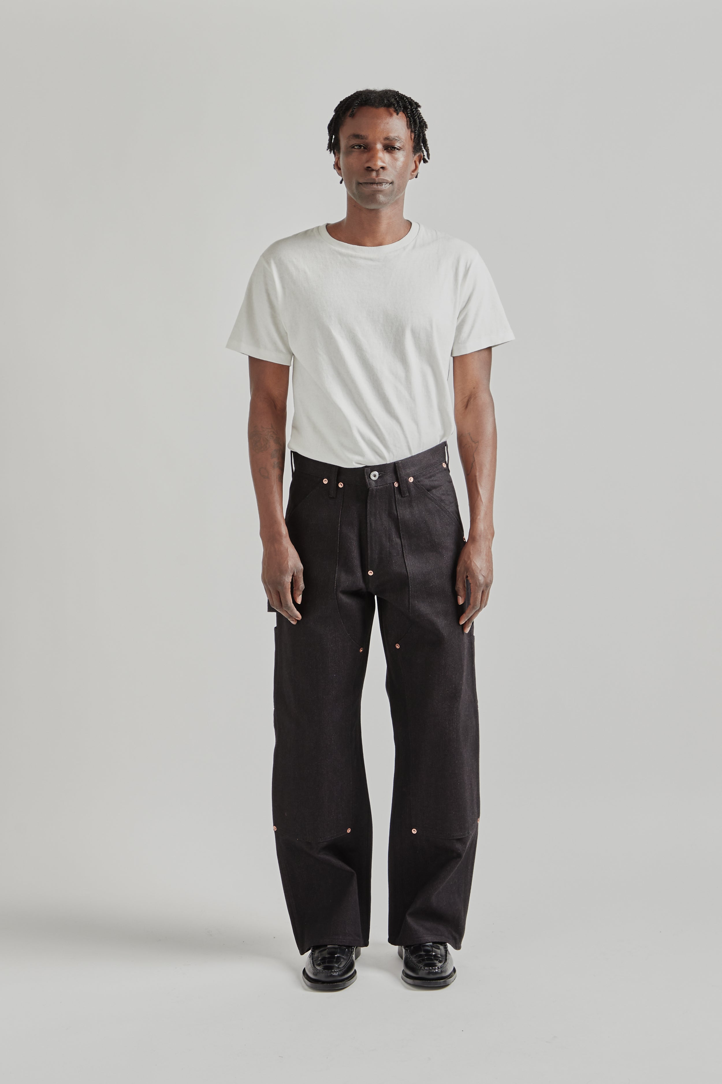 パンツ SUGARHILL TWISTED HEATHER DENIM PANTS Sugarhill Twisted Heather Denim Pants Double Knee - Red/Black