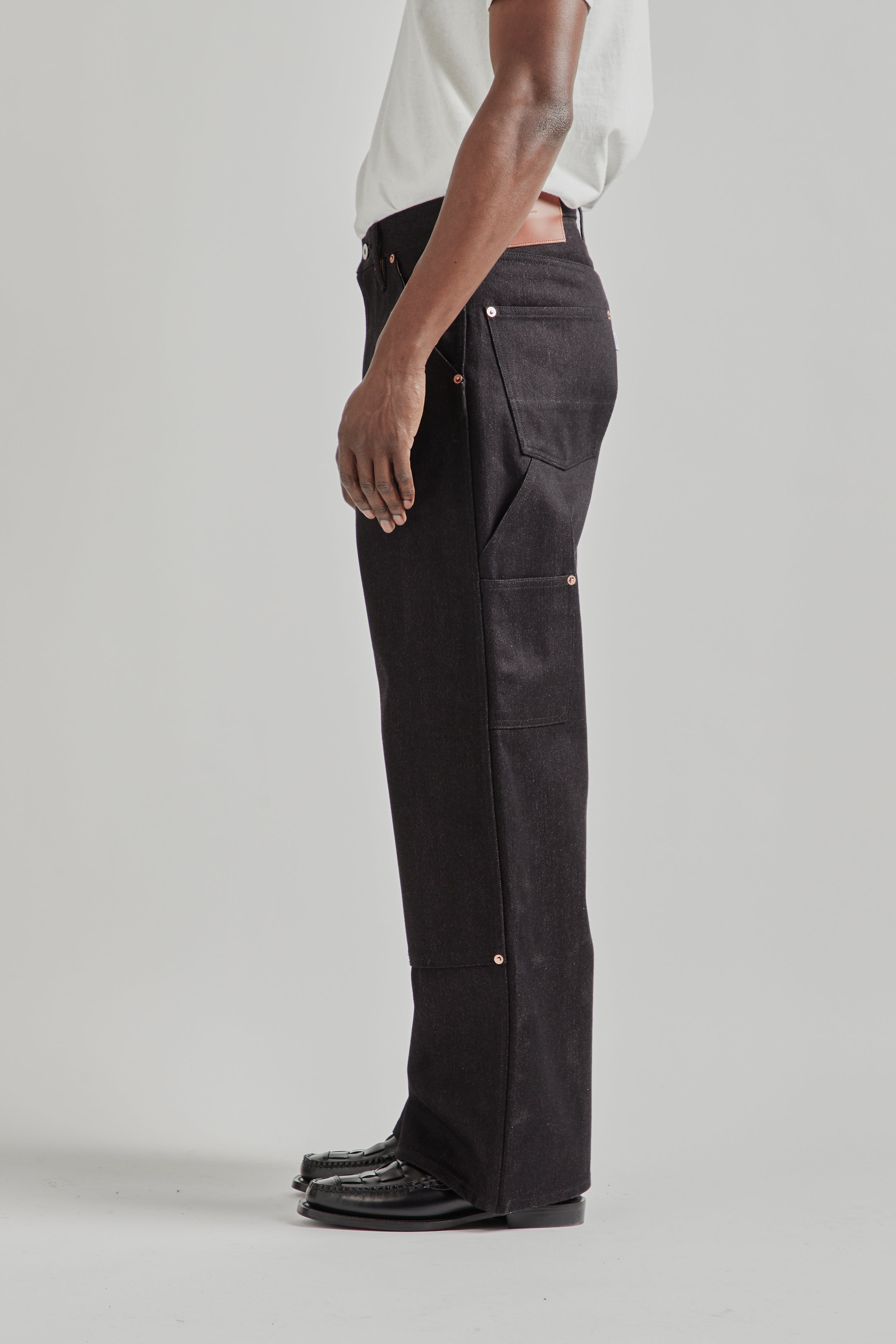 Sugarhill Twisted Heather Denim Pants Double Knee - Red/Black