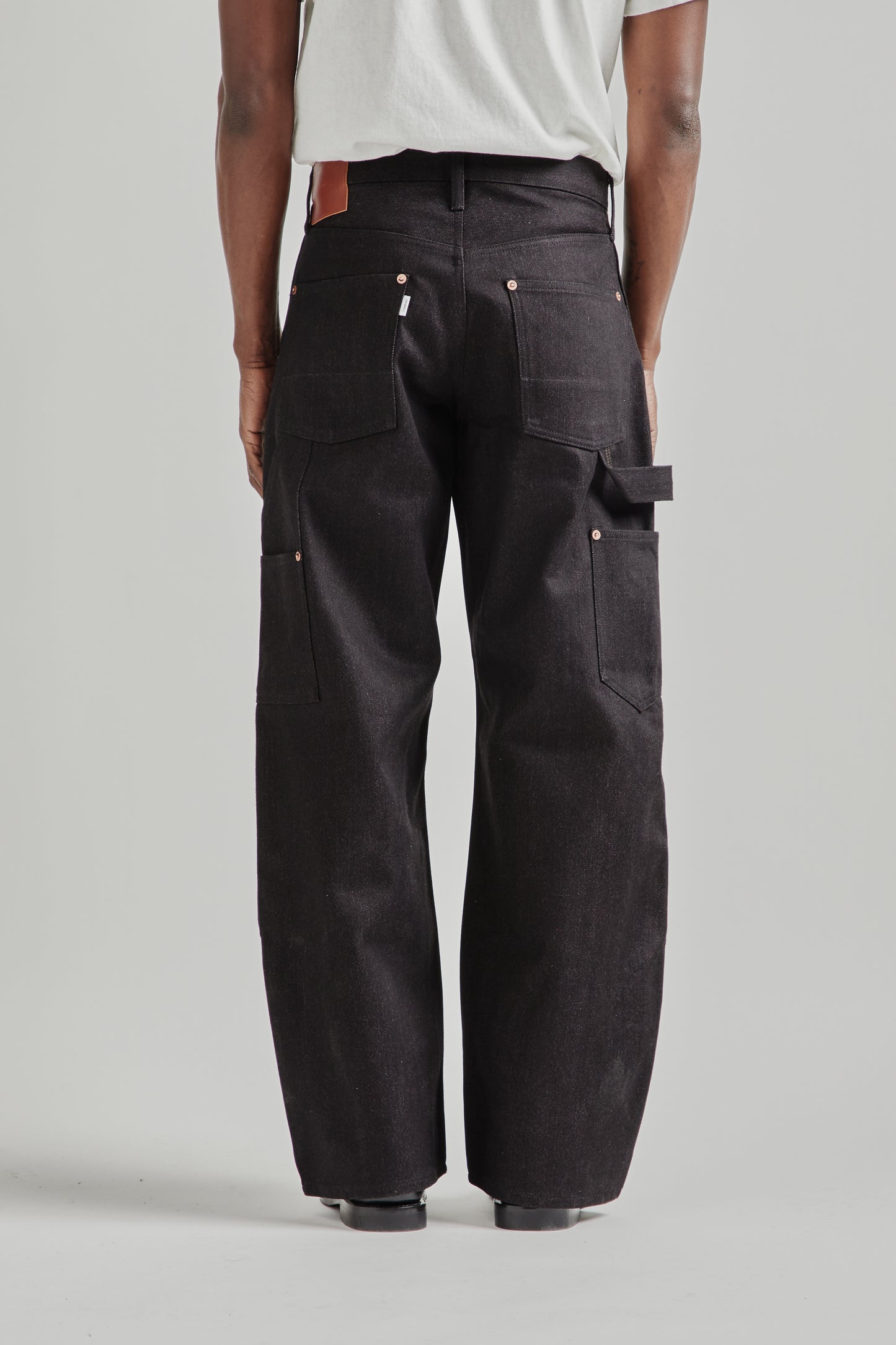 Twisted Heather Denim Pants Double Knee - Red/Black