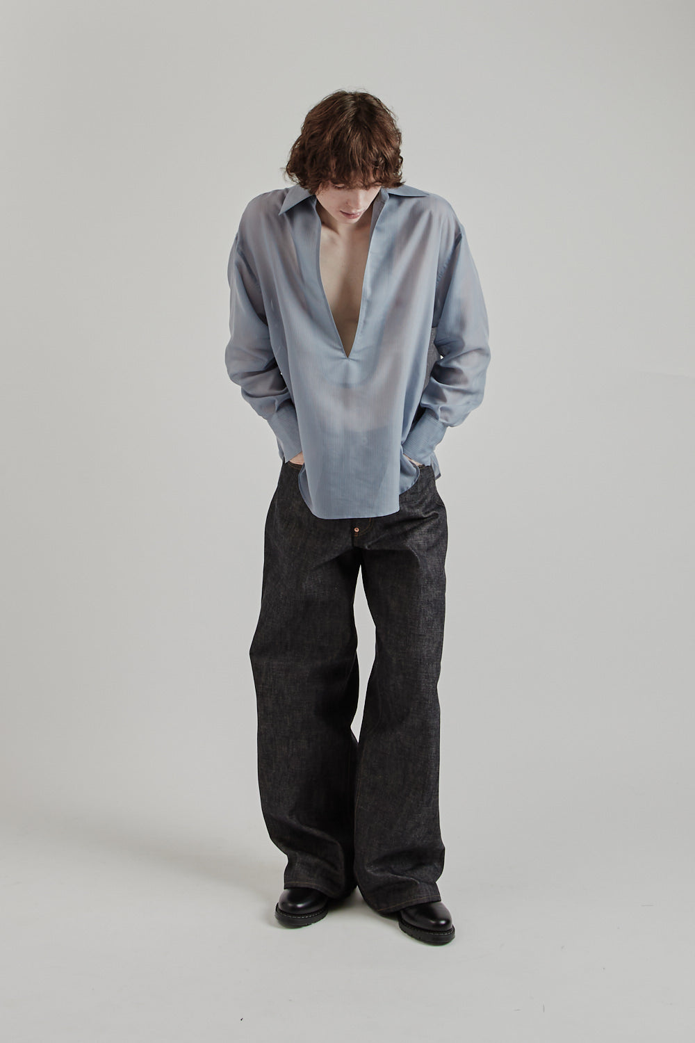 Sugarhill SS25 Sheer Skipper Shirt Blue Stripe 9