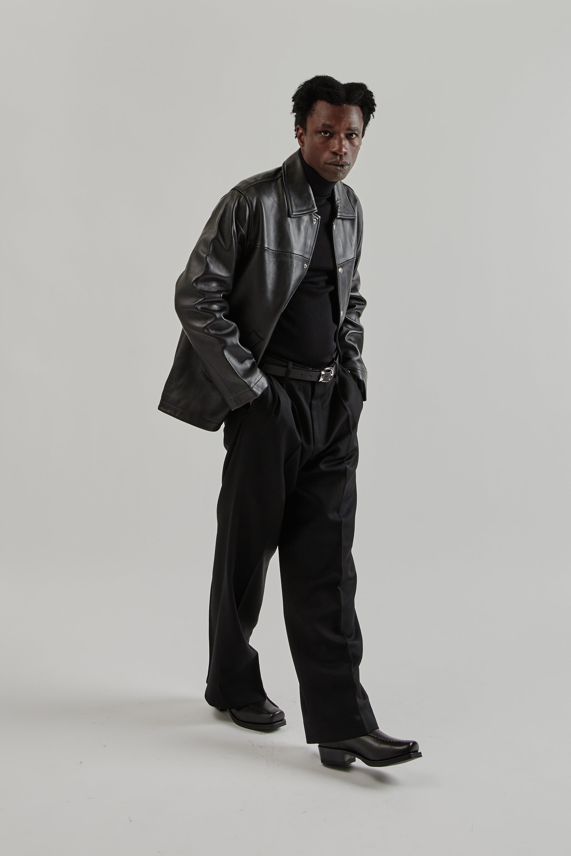 Sunflower FW25 Coach Leather Jacket Black 1