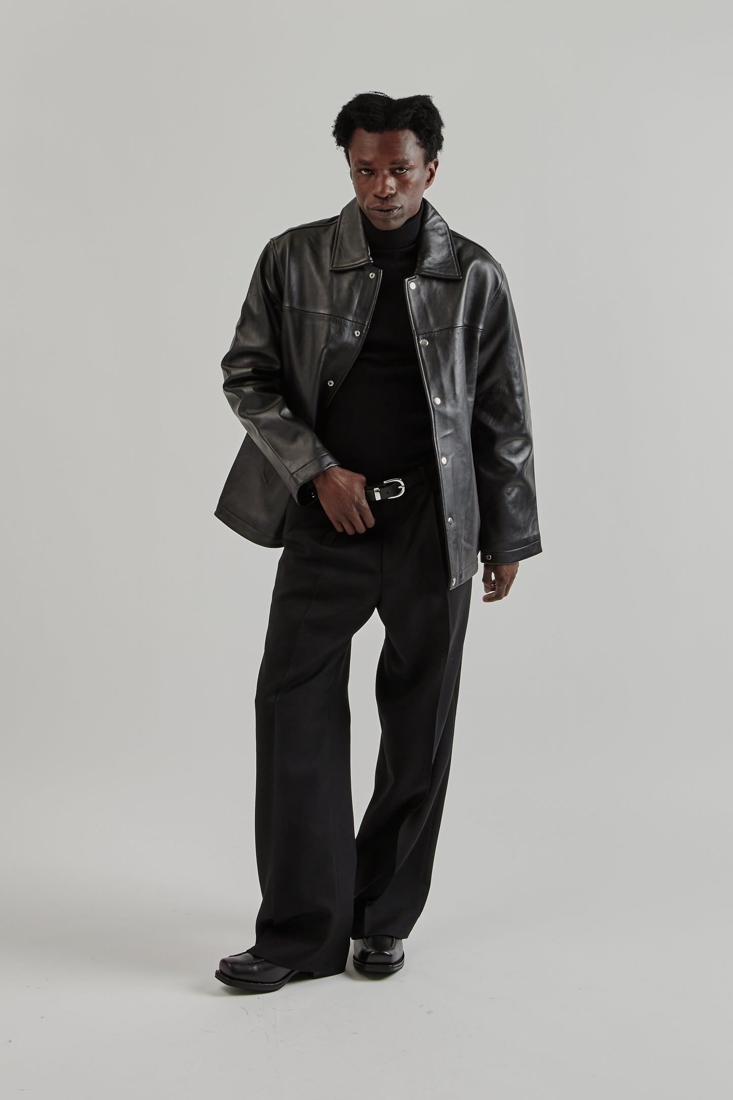 Sunflower FW25 Coach Leather Jacket Black 2