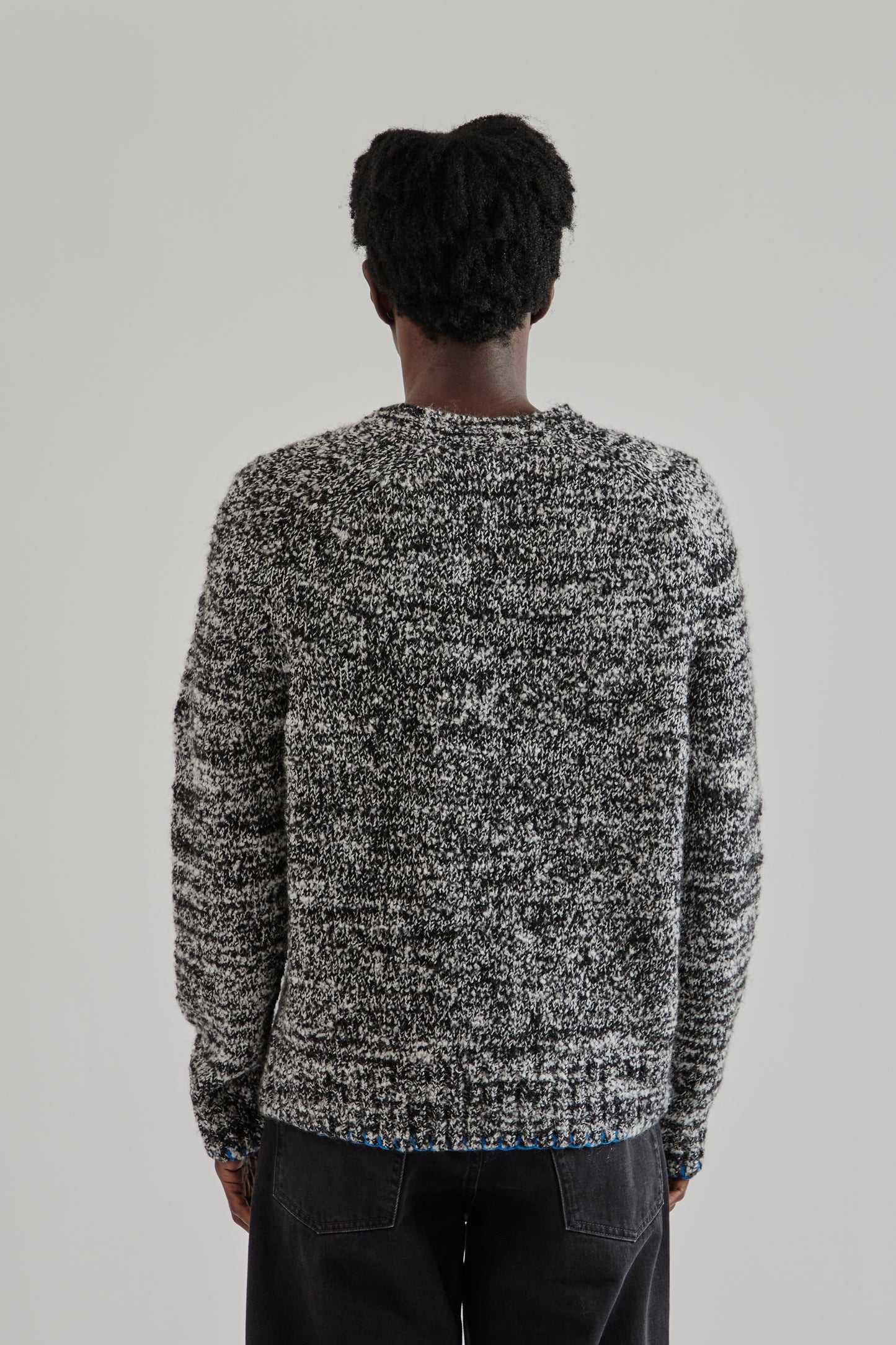 Sunflower FW25 Frederik Contrast Sweater Antracite Mouline12
