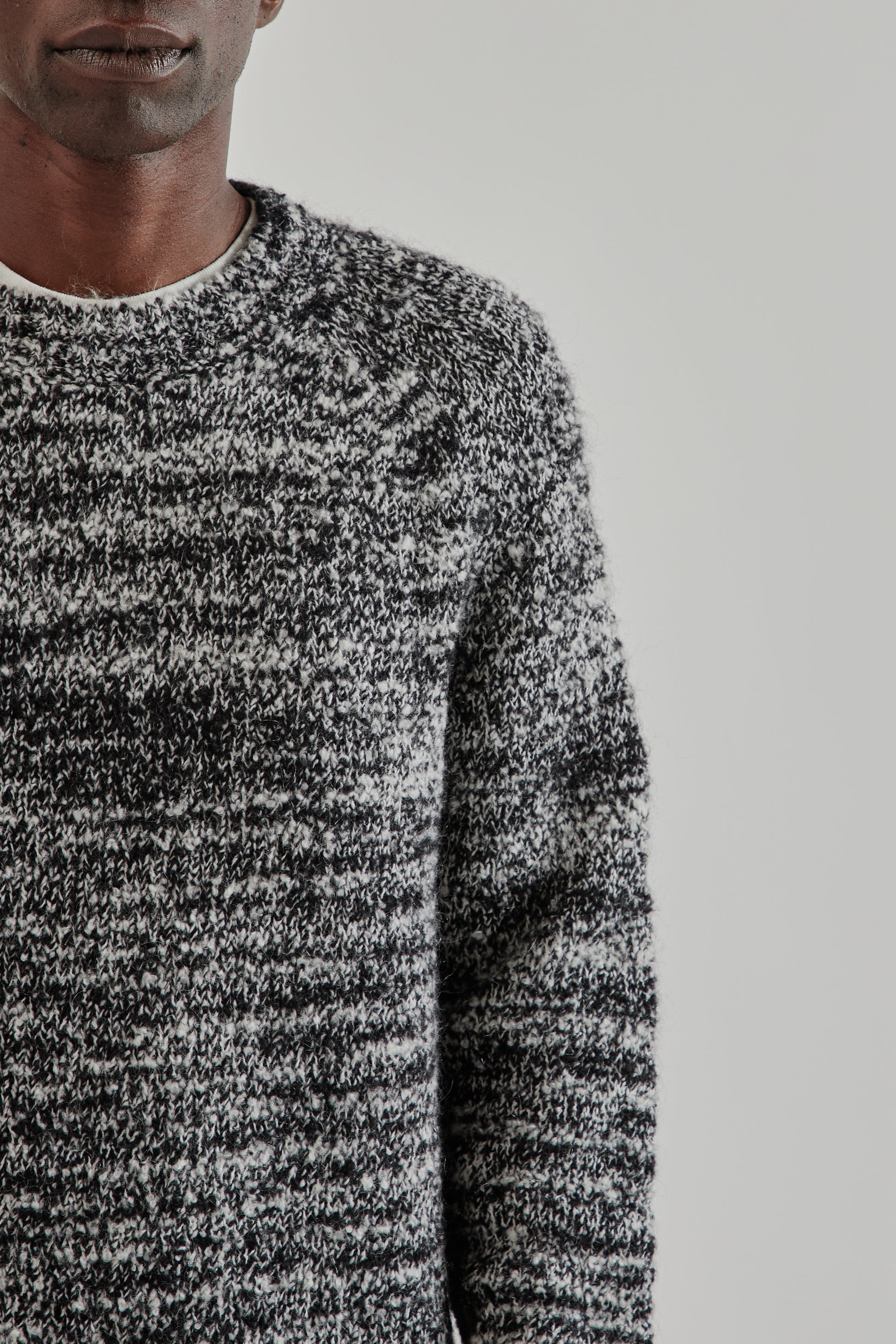 Sunflower FW25 Frederik Contrast Sweater Antracite Mouline14