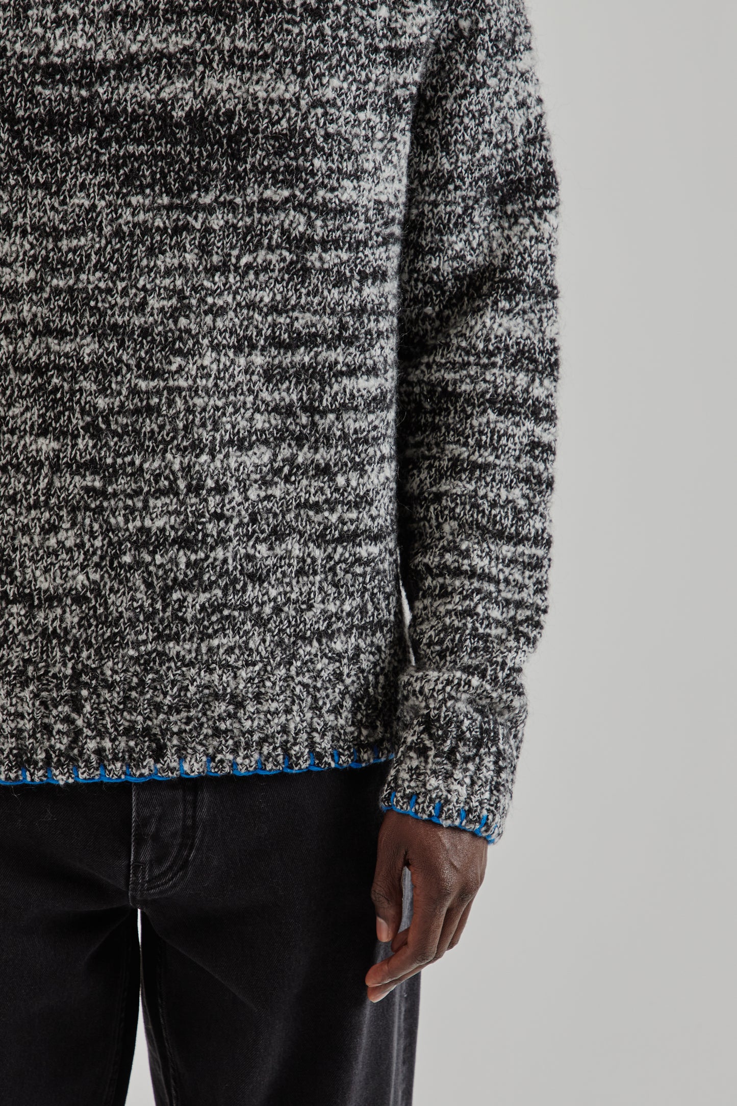 Sunflower FW25 Frederik Contrast Sweater Antracite Mouline15