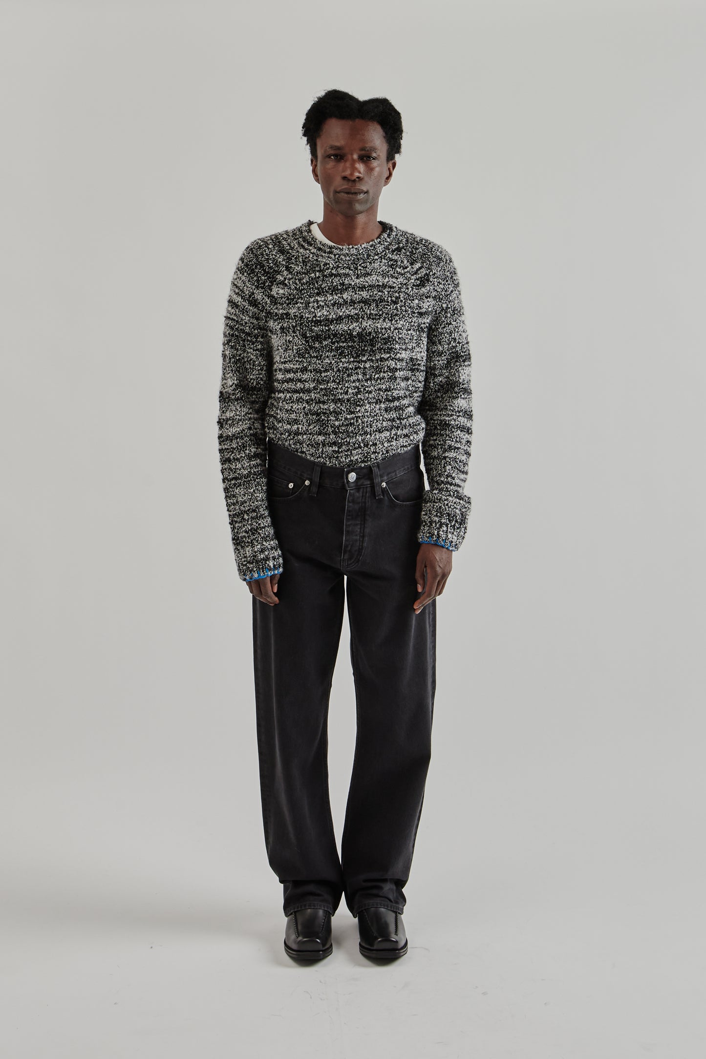 Sunflower FW25 Frederik Contrast Sweater Antracite Mouline26