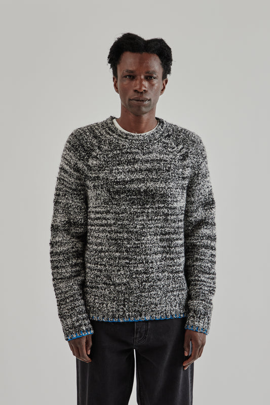 Sunflower FW25 Frederik Contrast Sweater Antracite Mouline3