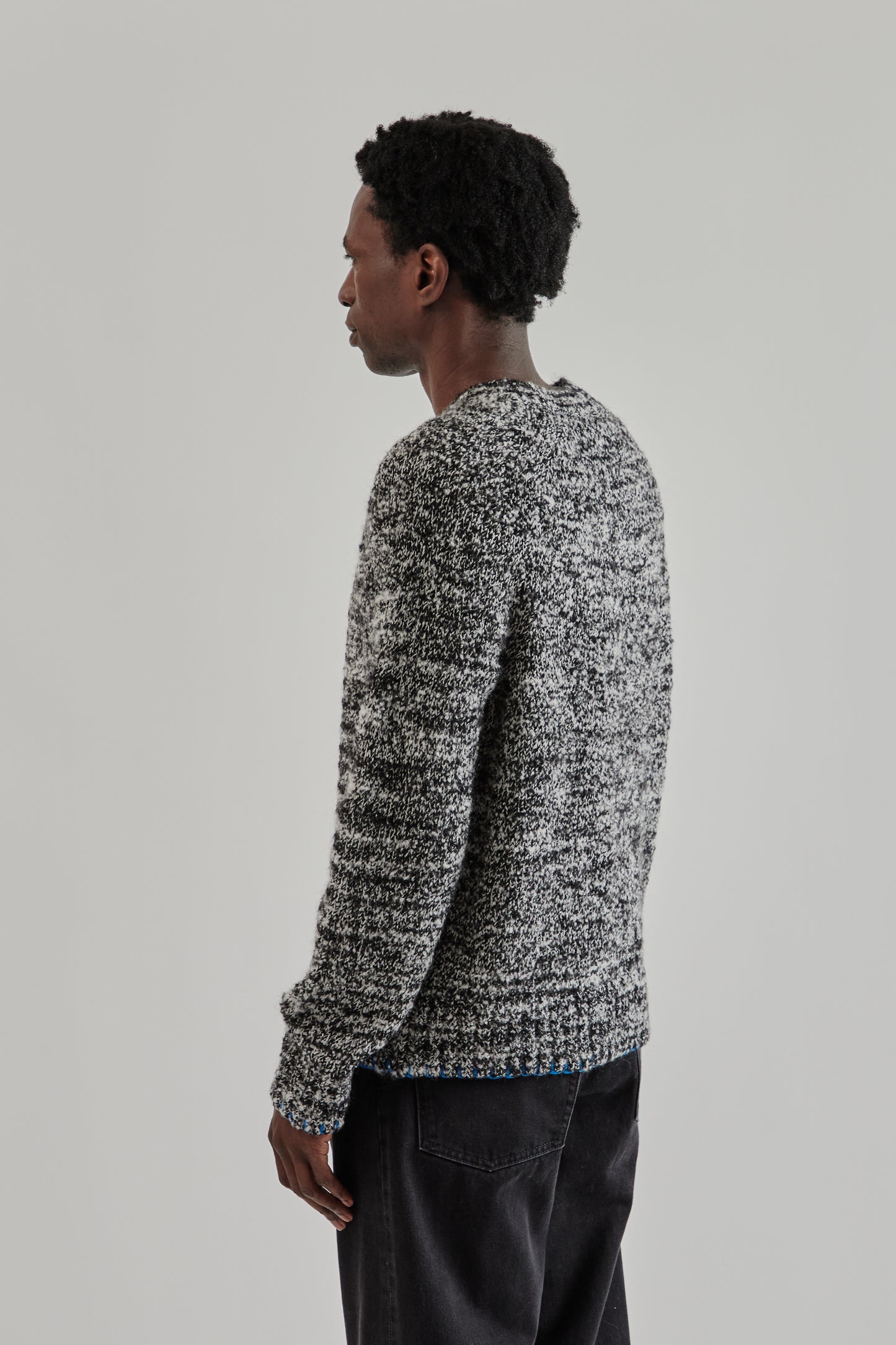 Sunflower FW25 Frederik Contrast Sweater Antracite Mouline8