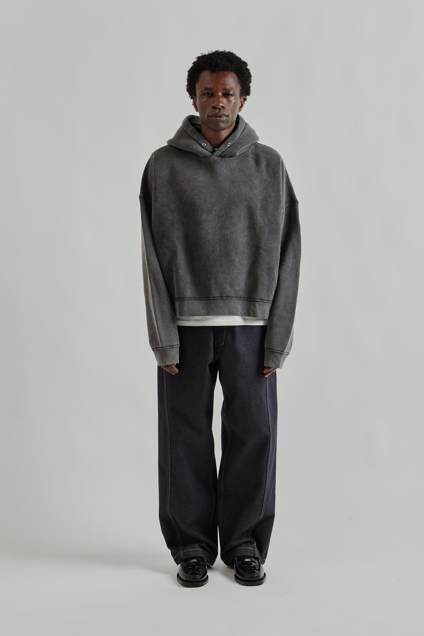 Sunflower FW25 Hood Sweat Anthracite Washed 1