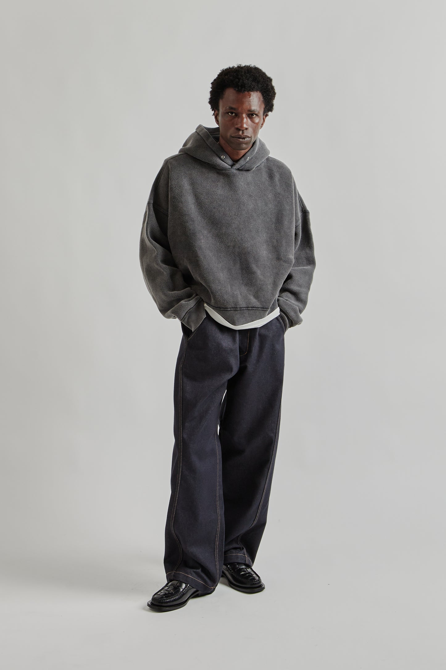 Sunflower FW25 Hood Sweat Anthracite Washed 10