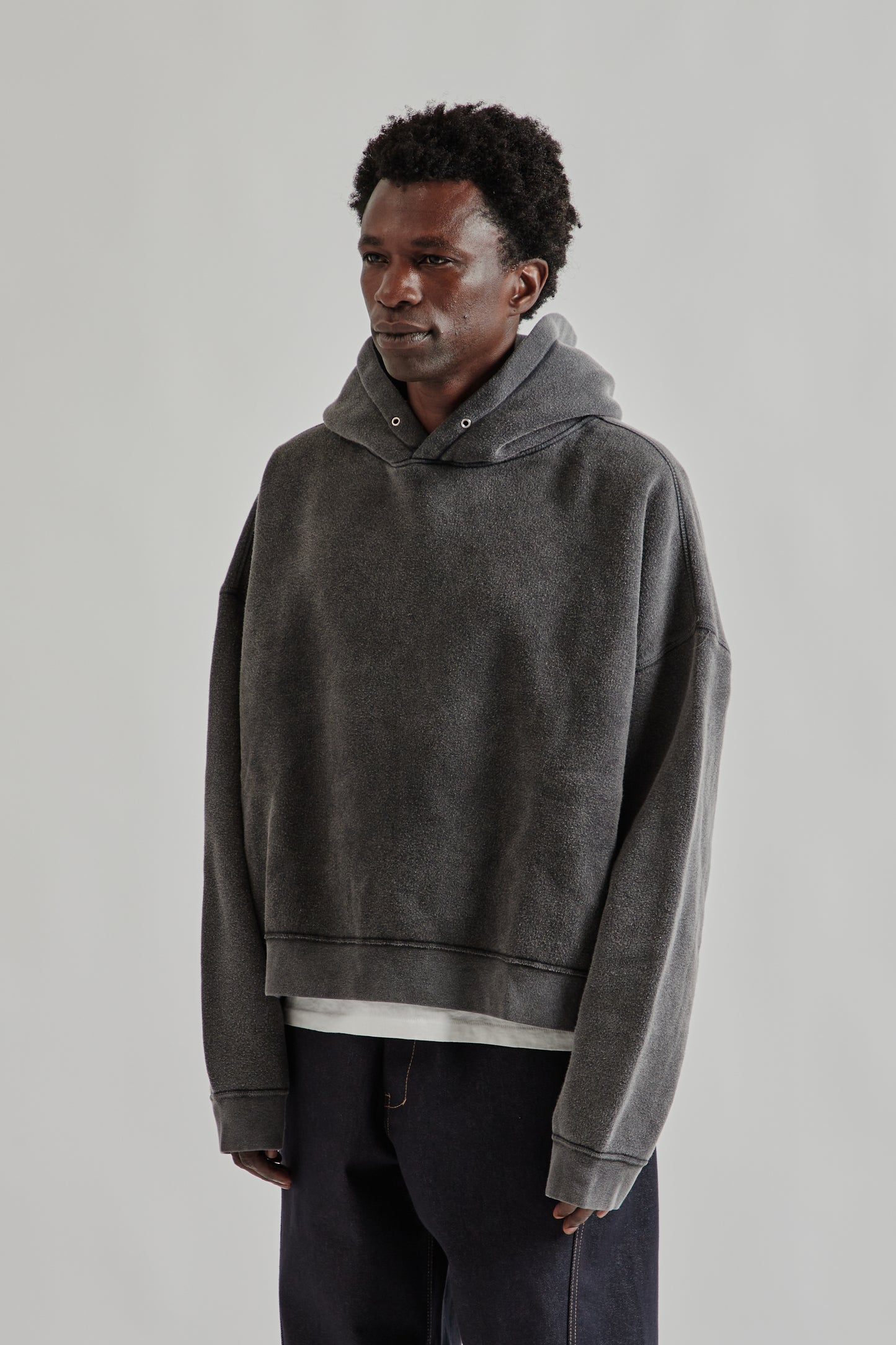 Sunflower FW25 Hood Sweat Anthracite Washed 3
