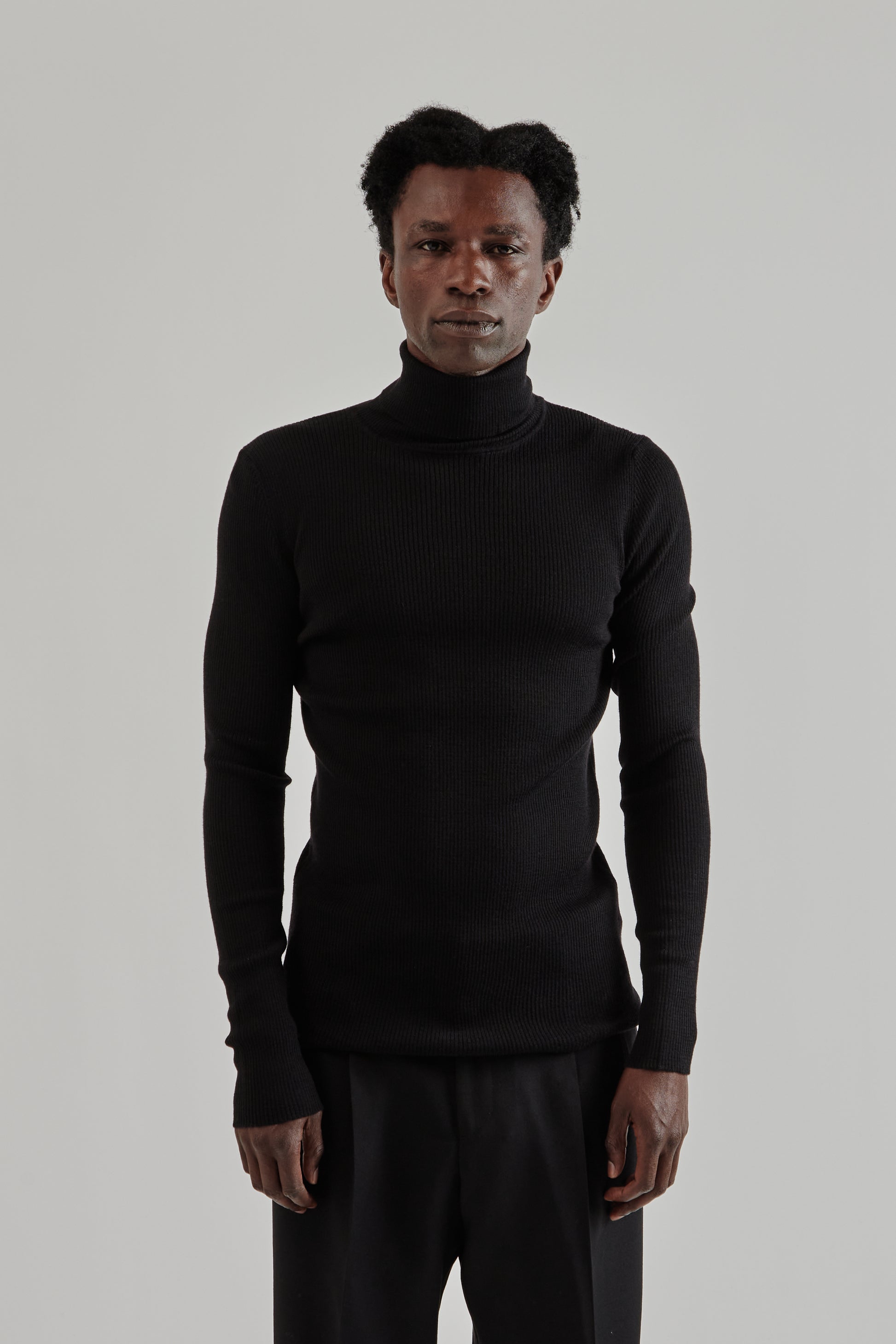 Sunflower FW25 Merino Rib Turtle Neck Black2
