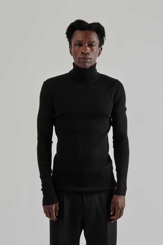 Sunflower FW25 Merino Rib Turtle Neck Black2