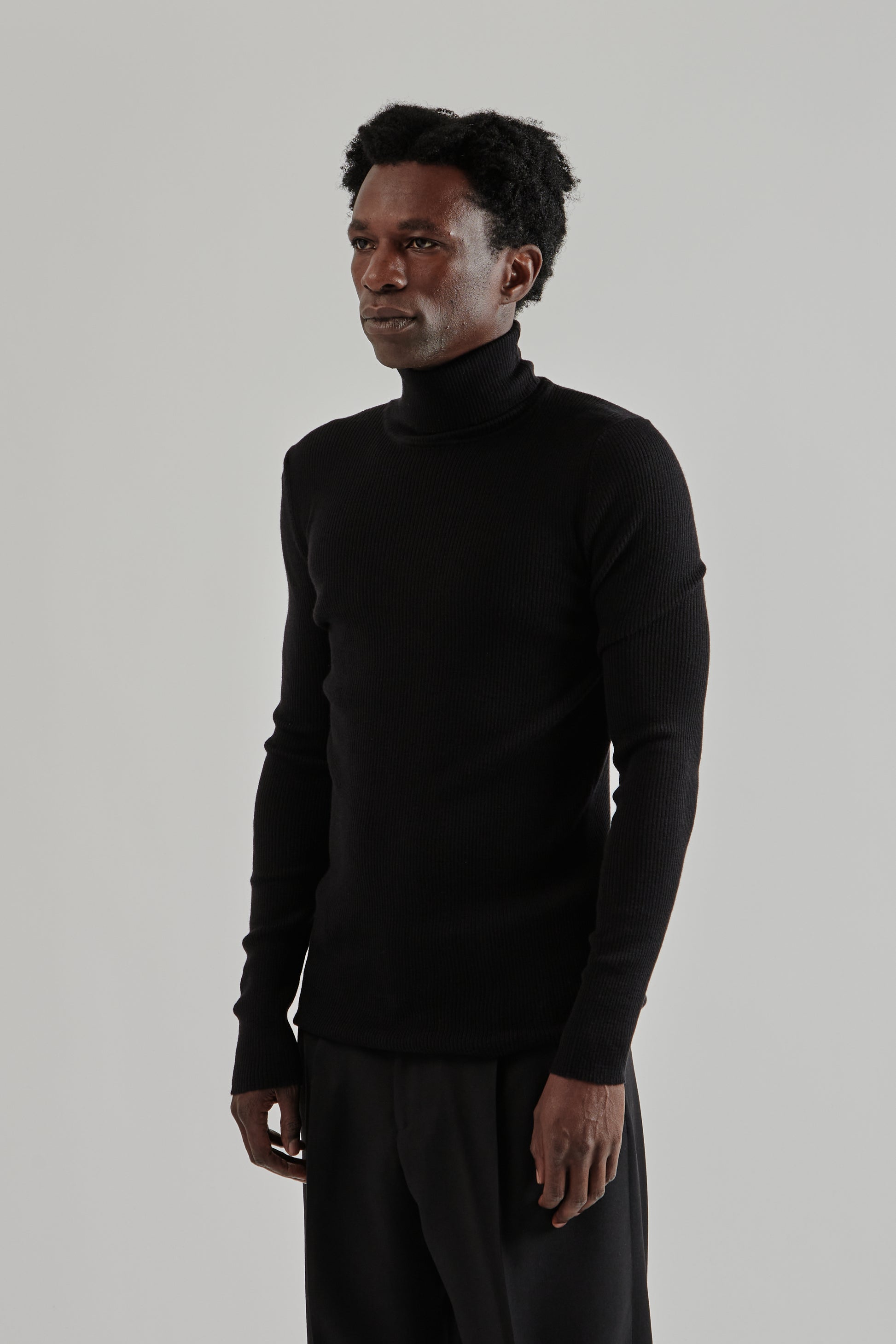 Sunflower FW25 Merino Rib Turtle Neck Black4